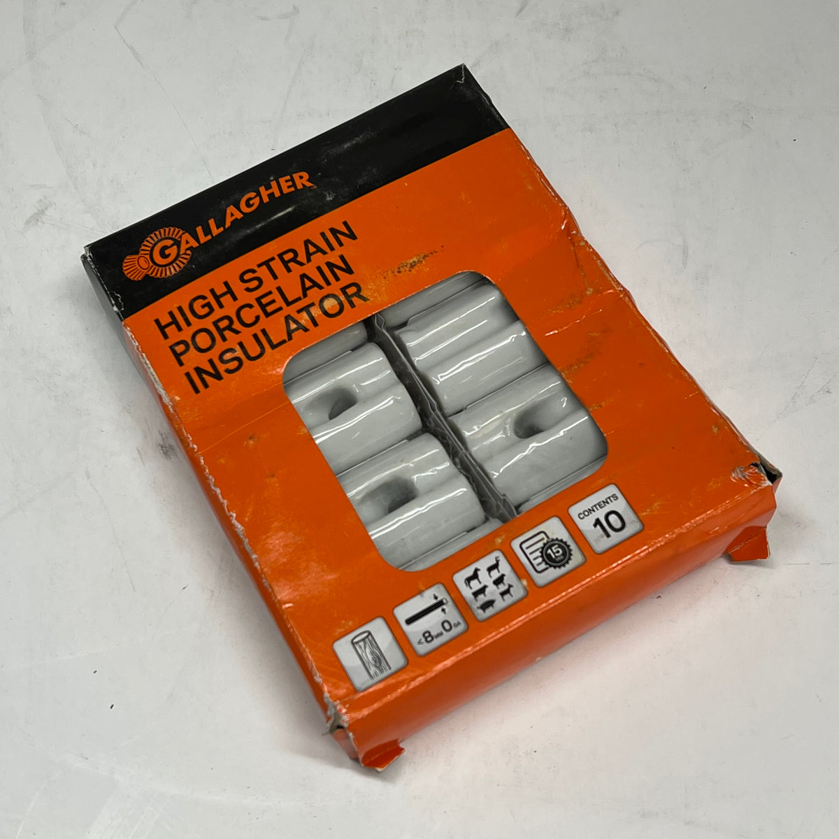 GALLAGHER (10 PACK) Porcelain High Strain Fire Resistant Insulator White G69203