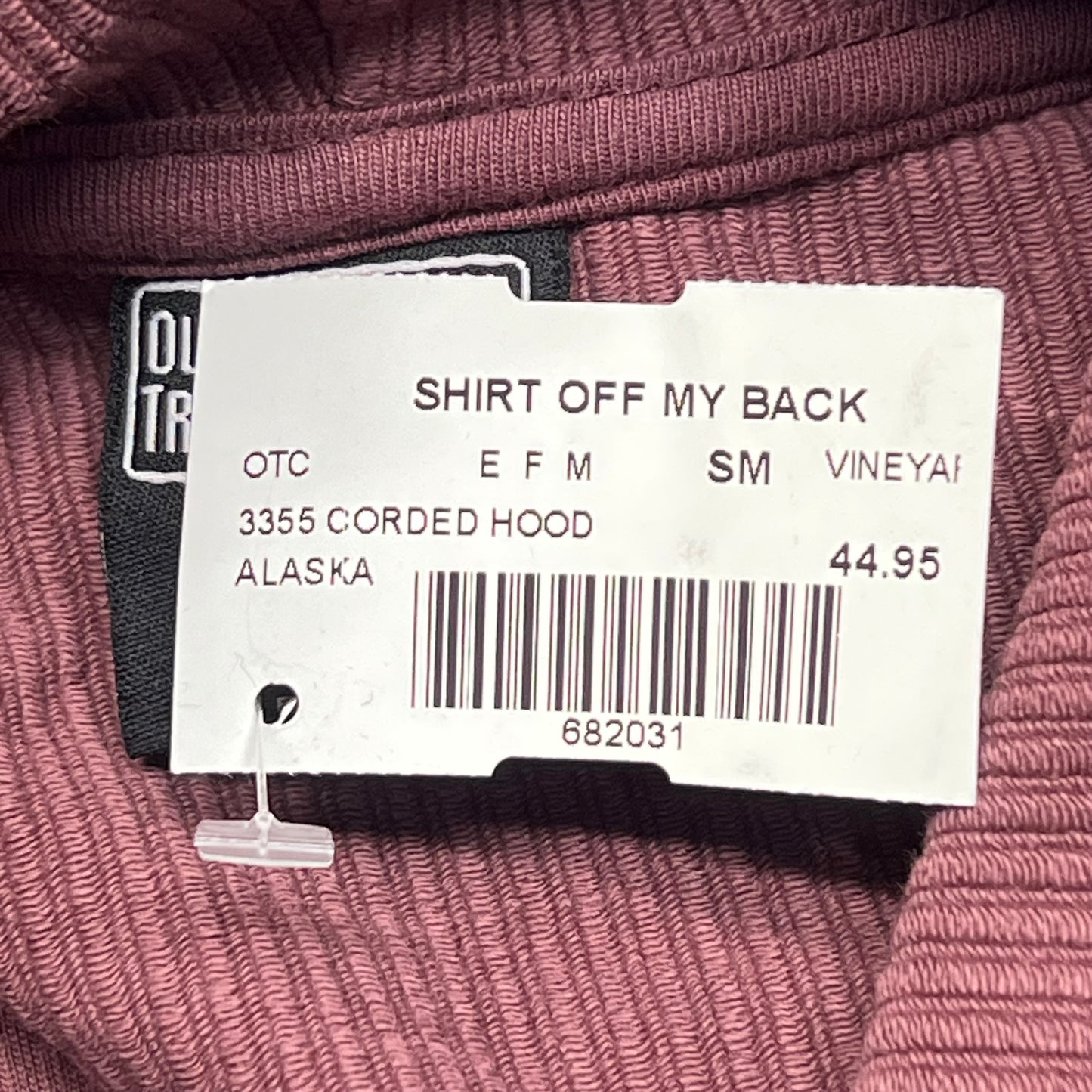 OUTFITTER TRADING CO Juneau Alaska Ribbed Souvenir Hoodie Women's Sz S Maroon