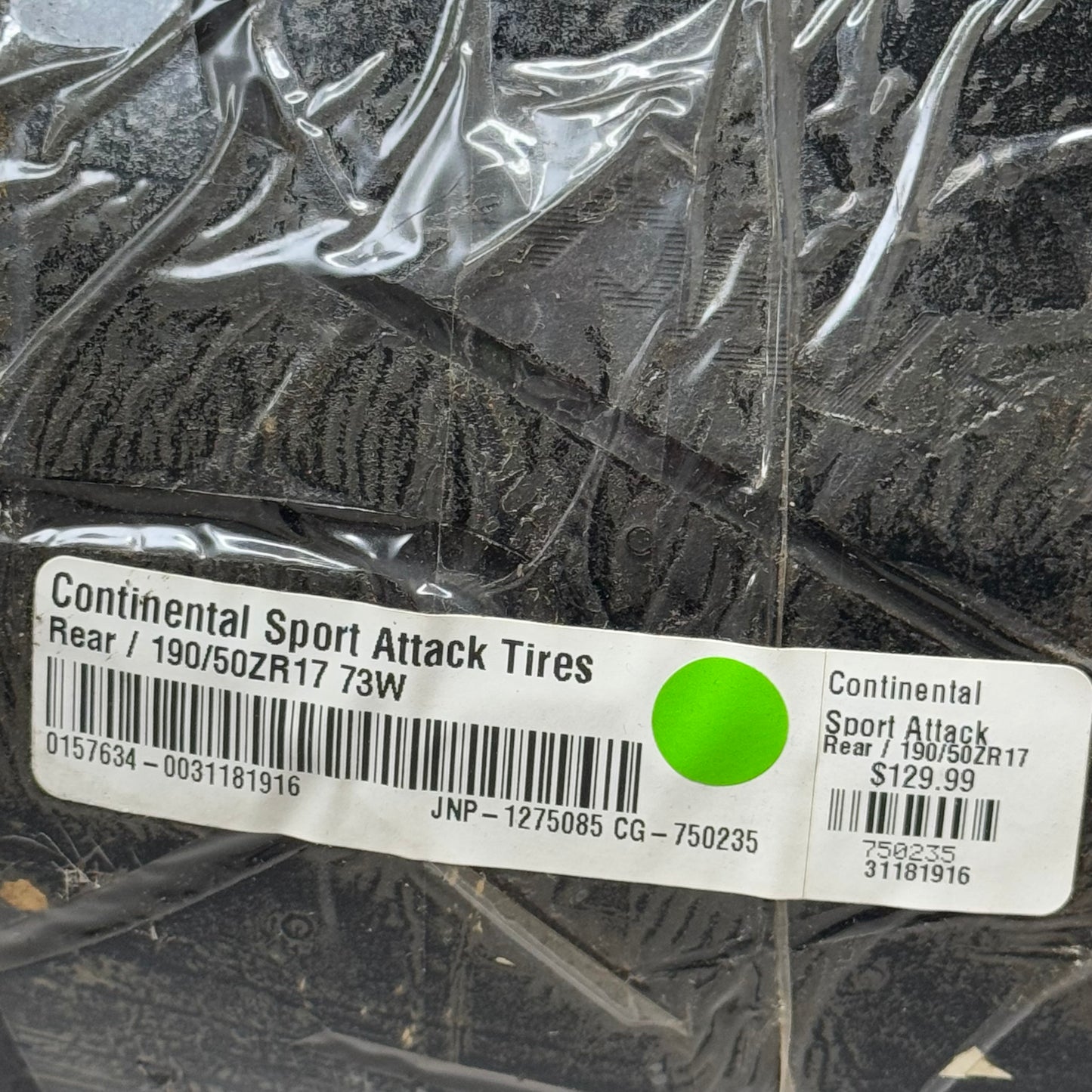 CONTINENTAL Sport Attack Rear Tire 190/50ZR17 73W Motorcycle TL