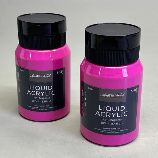 MASTERS TOUCH (2 PACK) Liquid Acrylic Artist Paint 16.9 oz Light Magenta 1819044