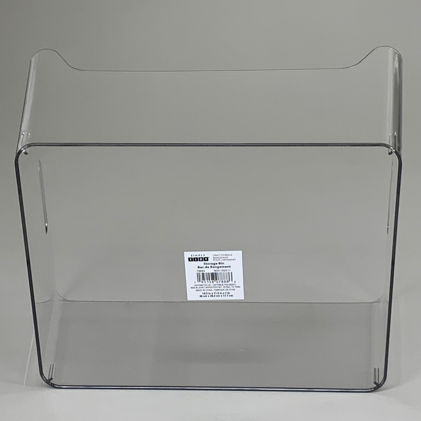 ZA@ SIMPLY TIDY (2 PACK) Storage Bin w/ Handles Premium Quality Plastic 13" x 9.5" x 5.5" Clear 738064 A