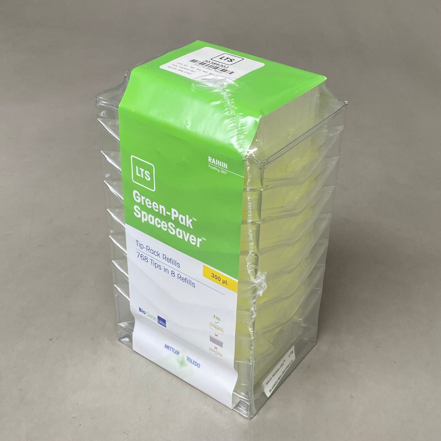 RAININ (768) Green-Pak Space Saver Tip-Rack Refills 300UPL Yellow 30389303