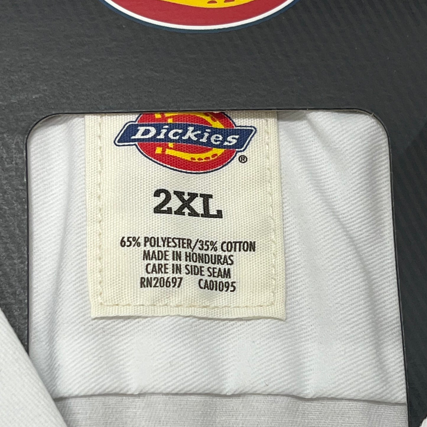 DICKIES Short Sleeve w/ Chest Pockets Work Shirt Men's Sz 2XL White 1574WH