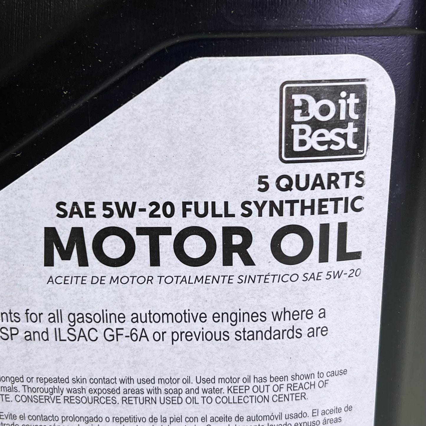 DO IT BEST (3 PACK) Full Synthetic Oil 5W-20 1.25 Gal - 5 Quarts 592484