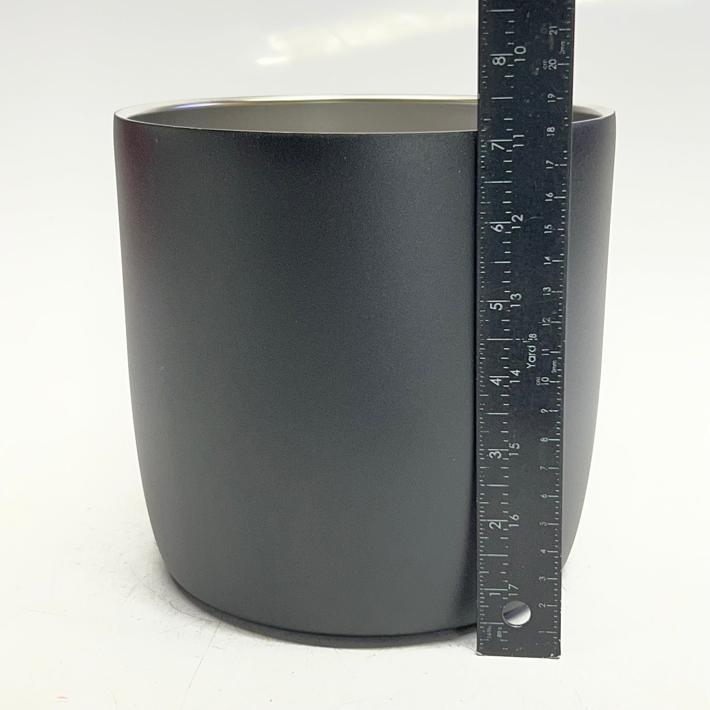 SIMPLEMODERN Rock Ice Bucket with Ice Scoop 8"H x 7"D Black ICE-100-MB