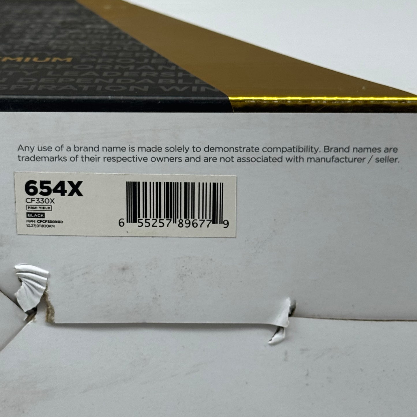 FISHER'S TECHNOLOGY High Yield Premium Print Cartridge For HP Printer 654x Black CF330X (New Other- Distressed Packaging)