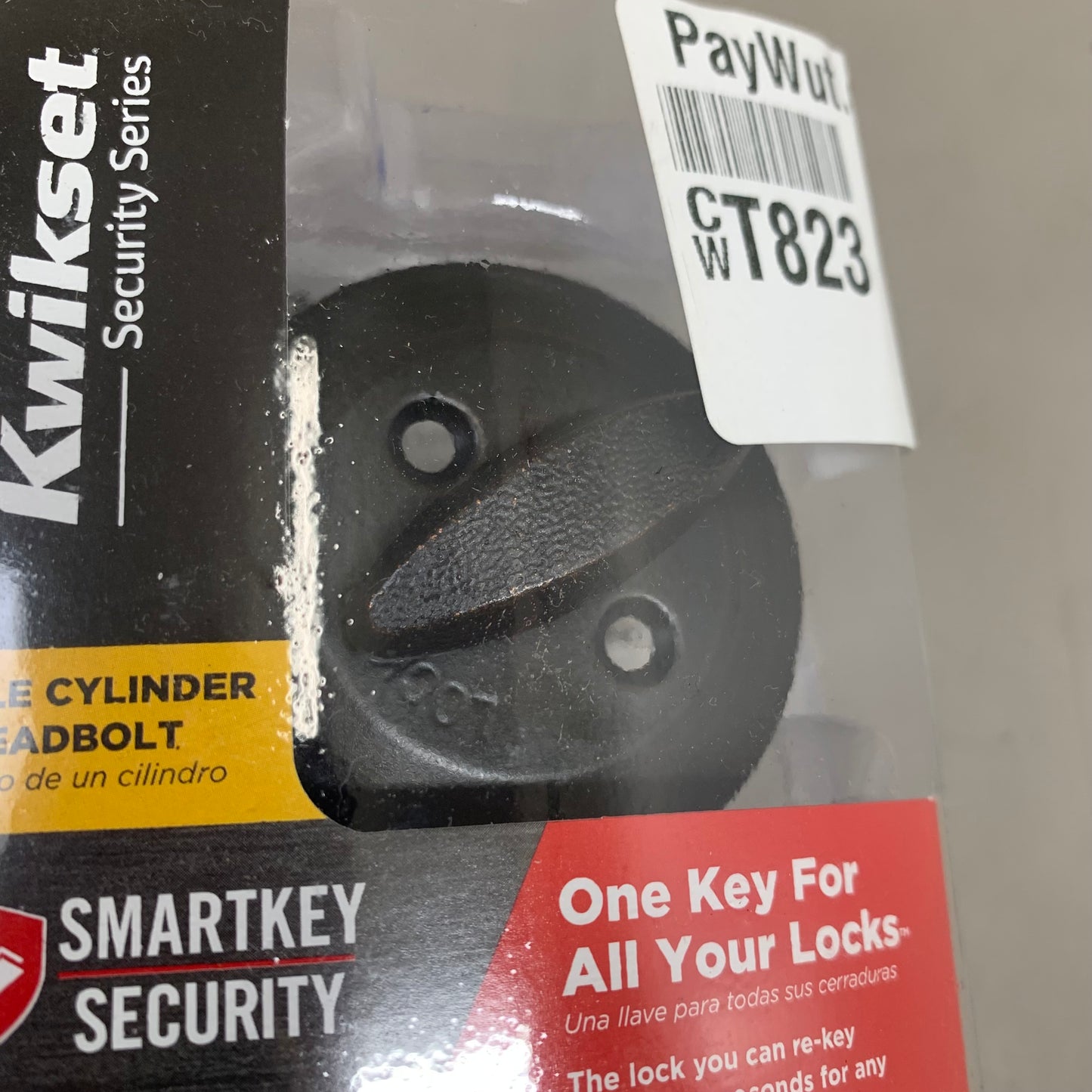 KWIKSET Single Cylinder Deadbolt 3.5"x4.5"x9" Bronze ‎96600-751