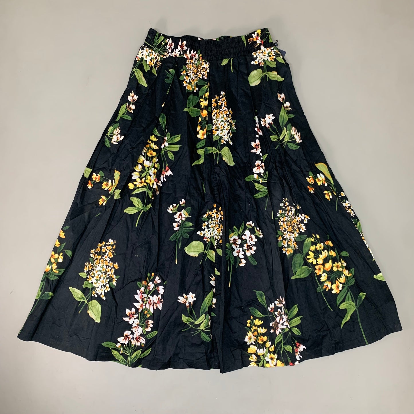 TOMMY HILFIGER Women's Garden Tour Skirt Sz-4 (Small) Black Floral T7BC0511