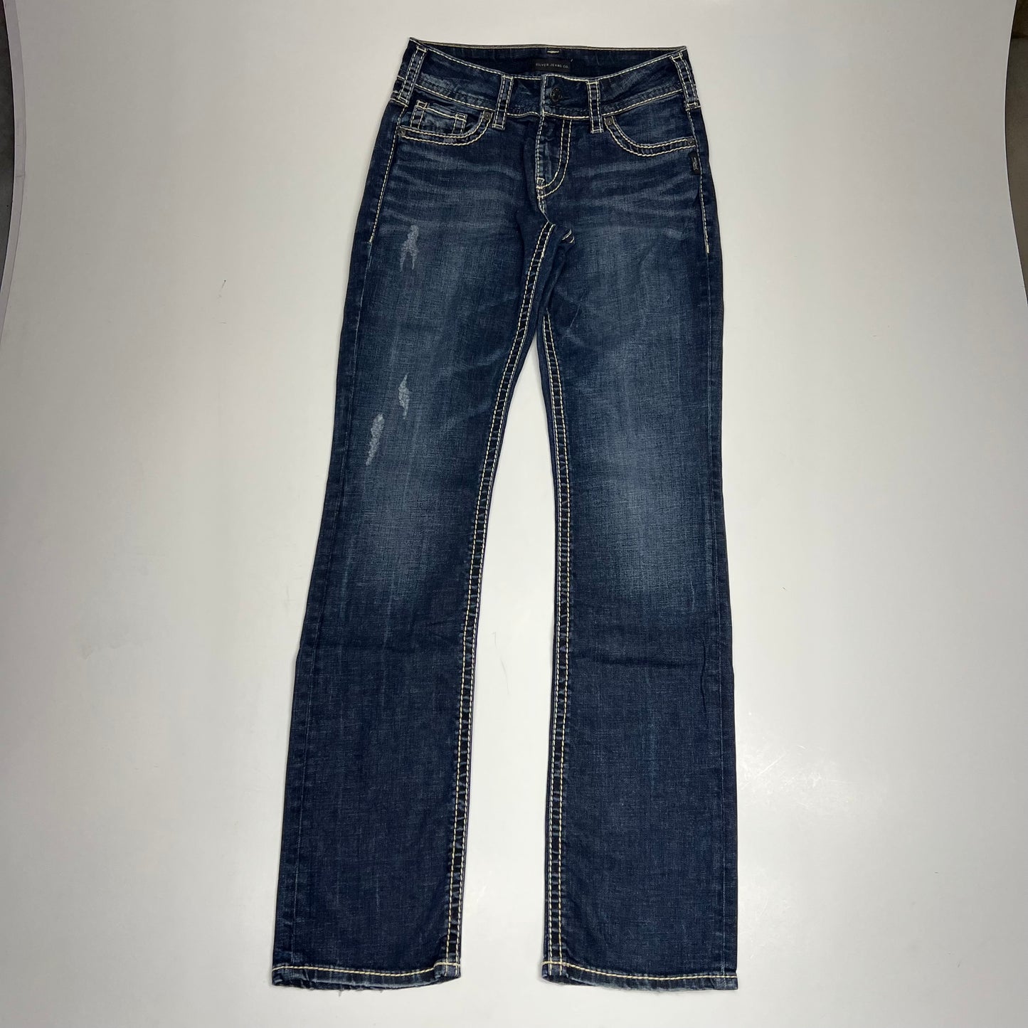 SILVER JEANS CO Mid Rise Straight Luxe Stretch Jean Women's Sz 31/36 Aurora
