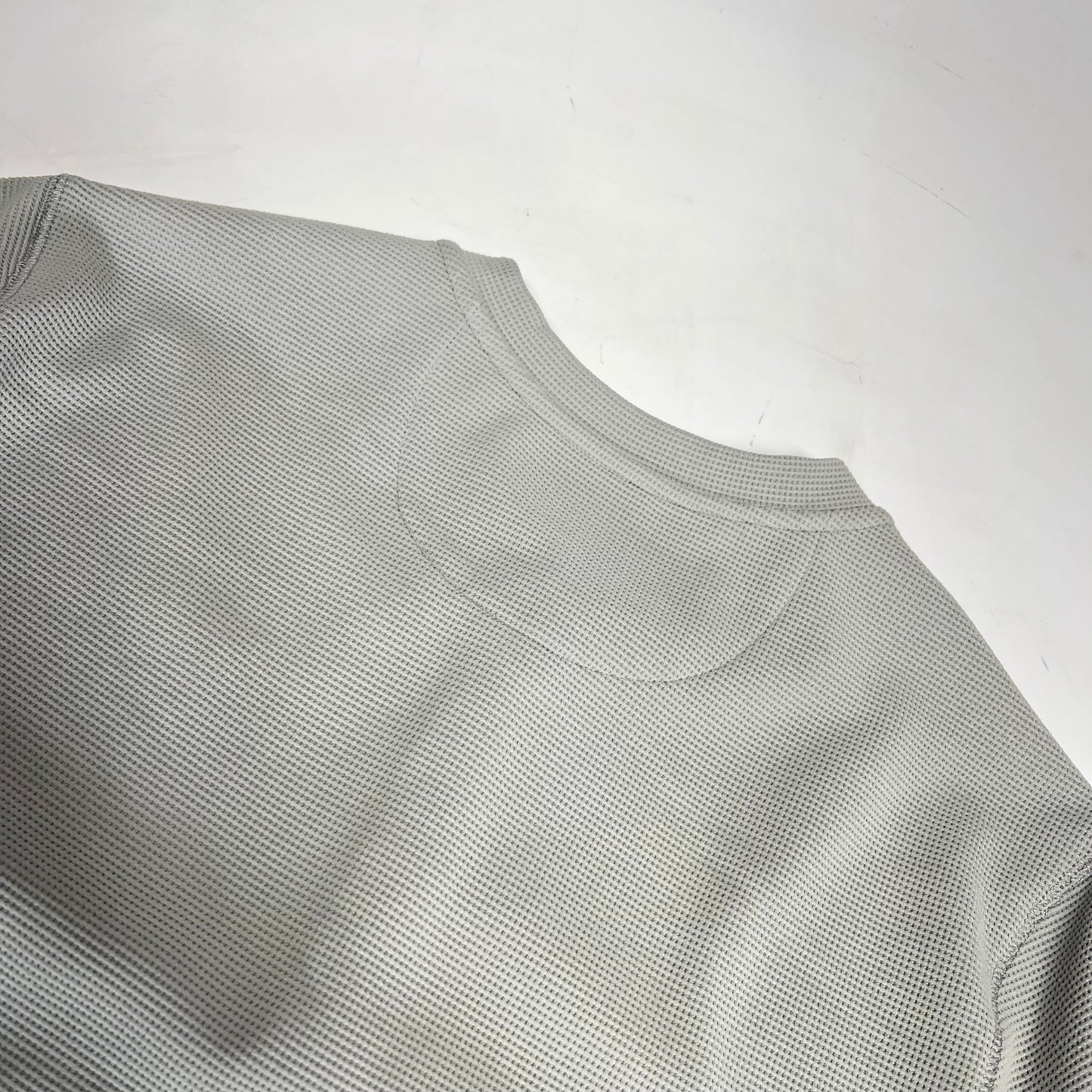 THOMAS STERLING Waffle Knit Half Button Up Long Sleeve Shirt Men's Sz S Grey