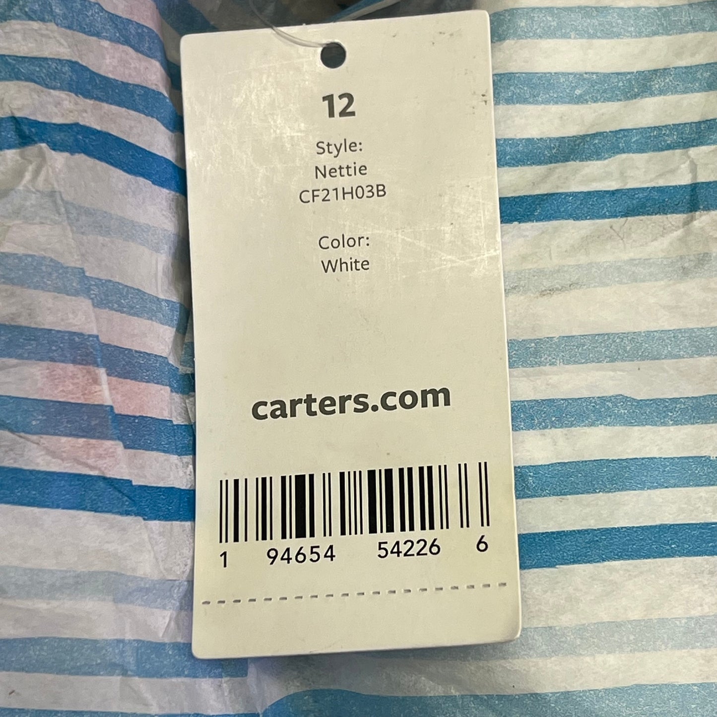 CARTER'S Wipe Clean Floral Slip-On Toddler Shoe Girl's Sz 12 White CF21H03B