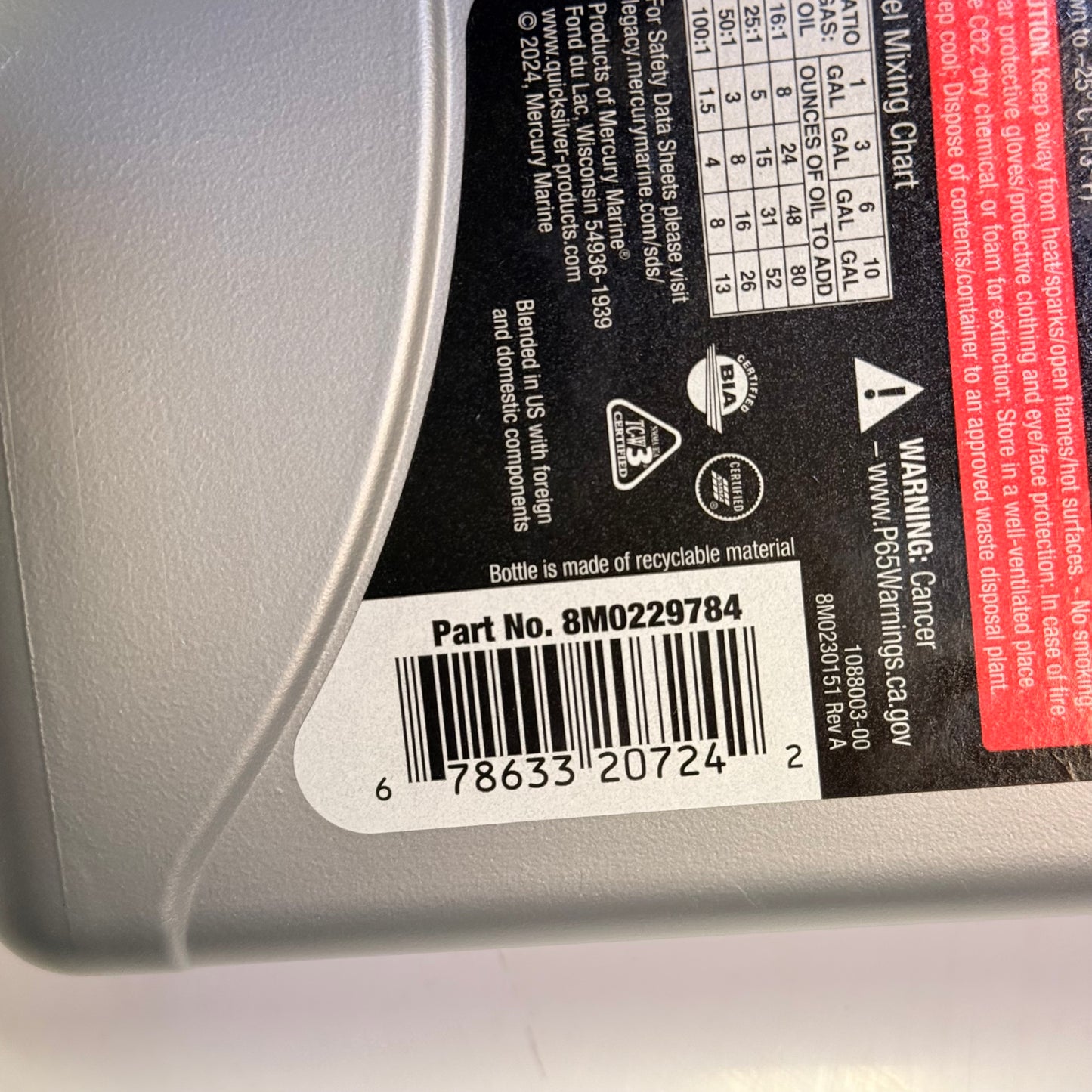 QUICKSILVER (3 PACK) Marine Lubricants Premium 2-Stroke Engine Oil 16 Fl oz 8M0220784