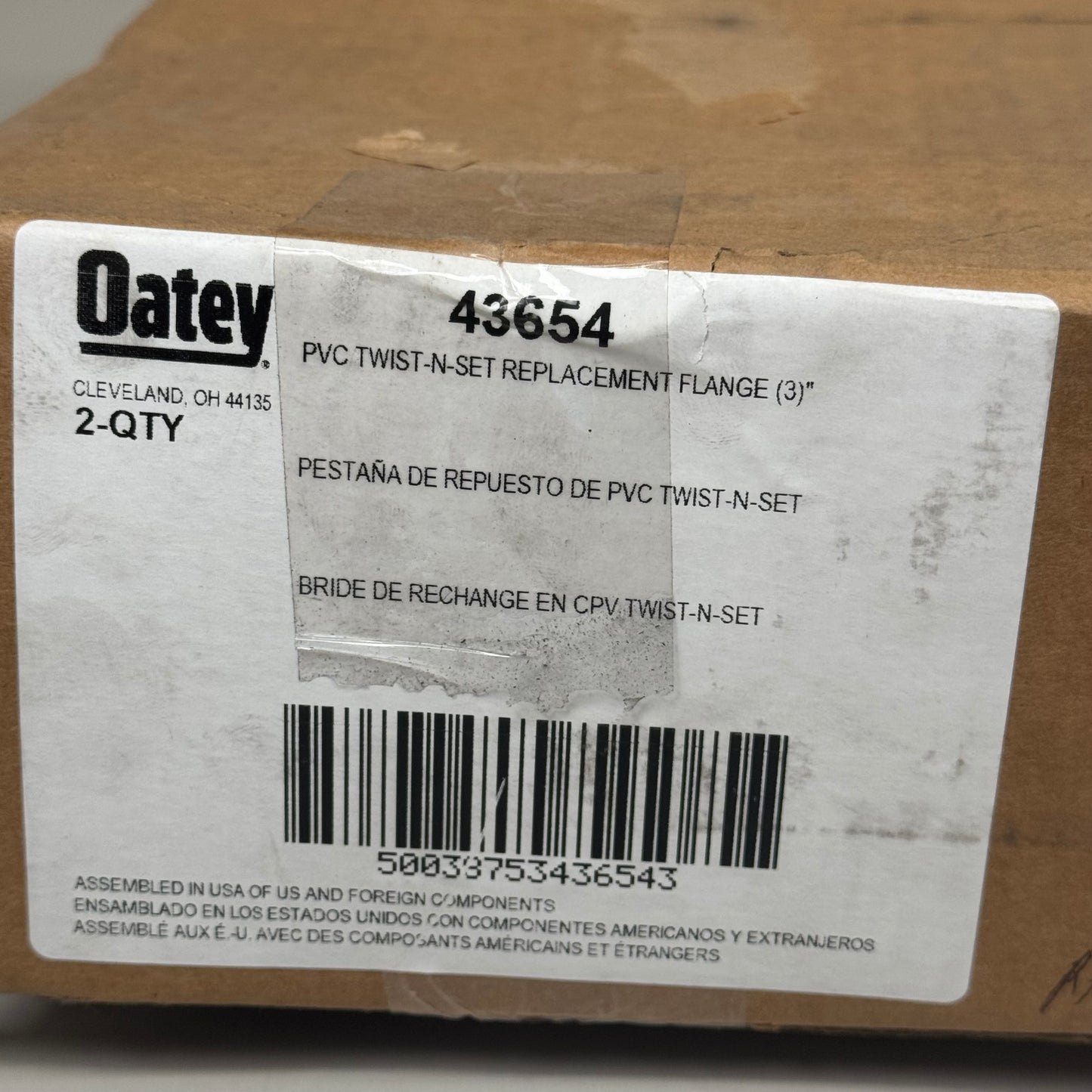 OATEY (2 PACK) 3" PVC Twist-N-Set Replacement Flange 43654