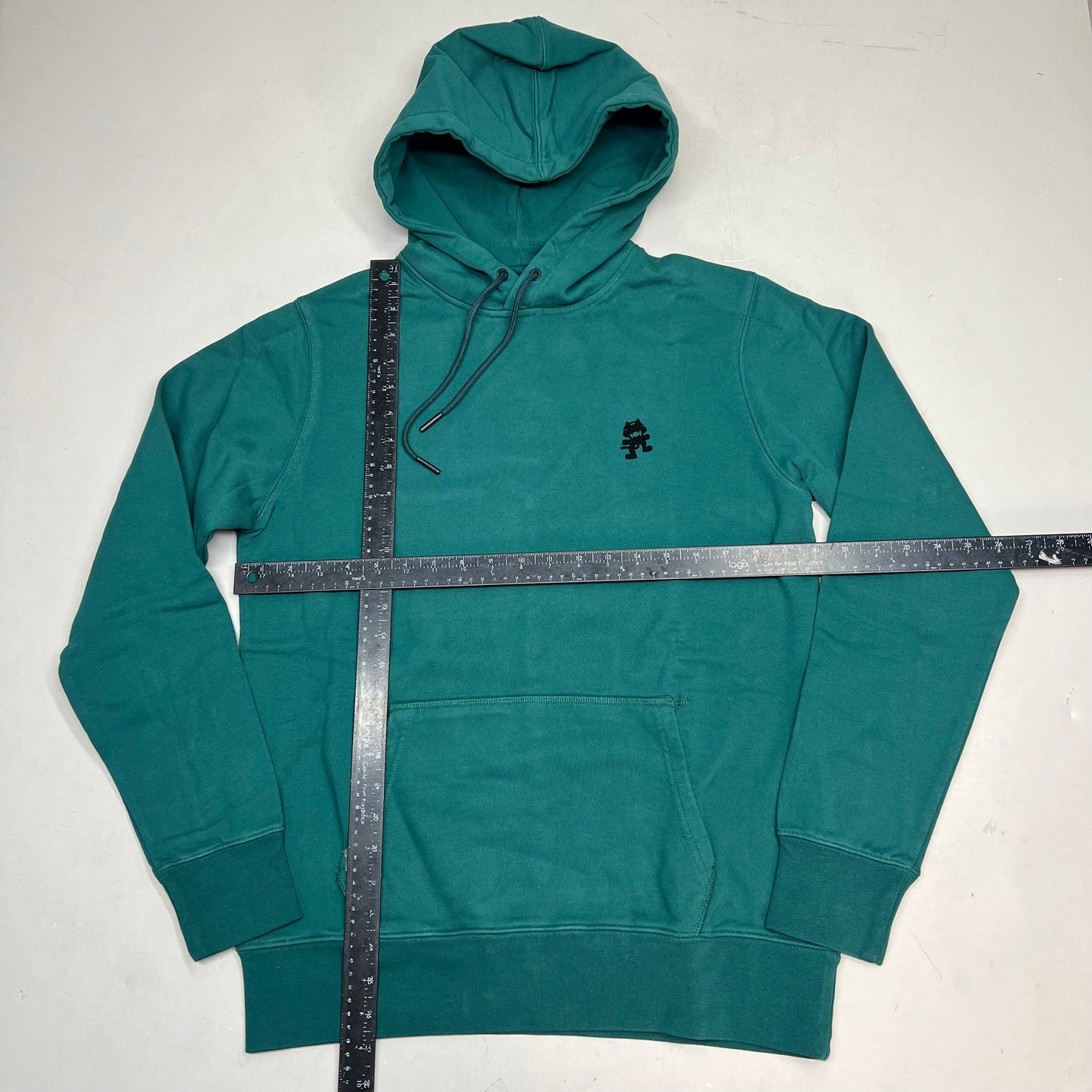 MONSTERCAT Hooded Drawstring Sweatshirt W/ Velvet Logo Men's Sz S Emerald Green