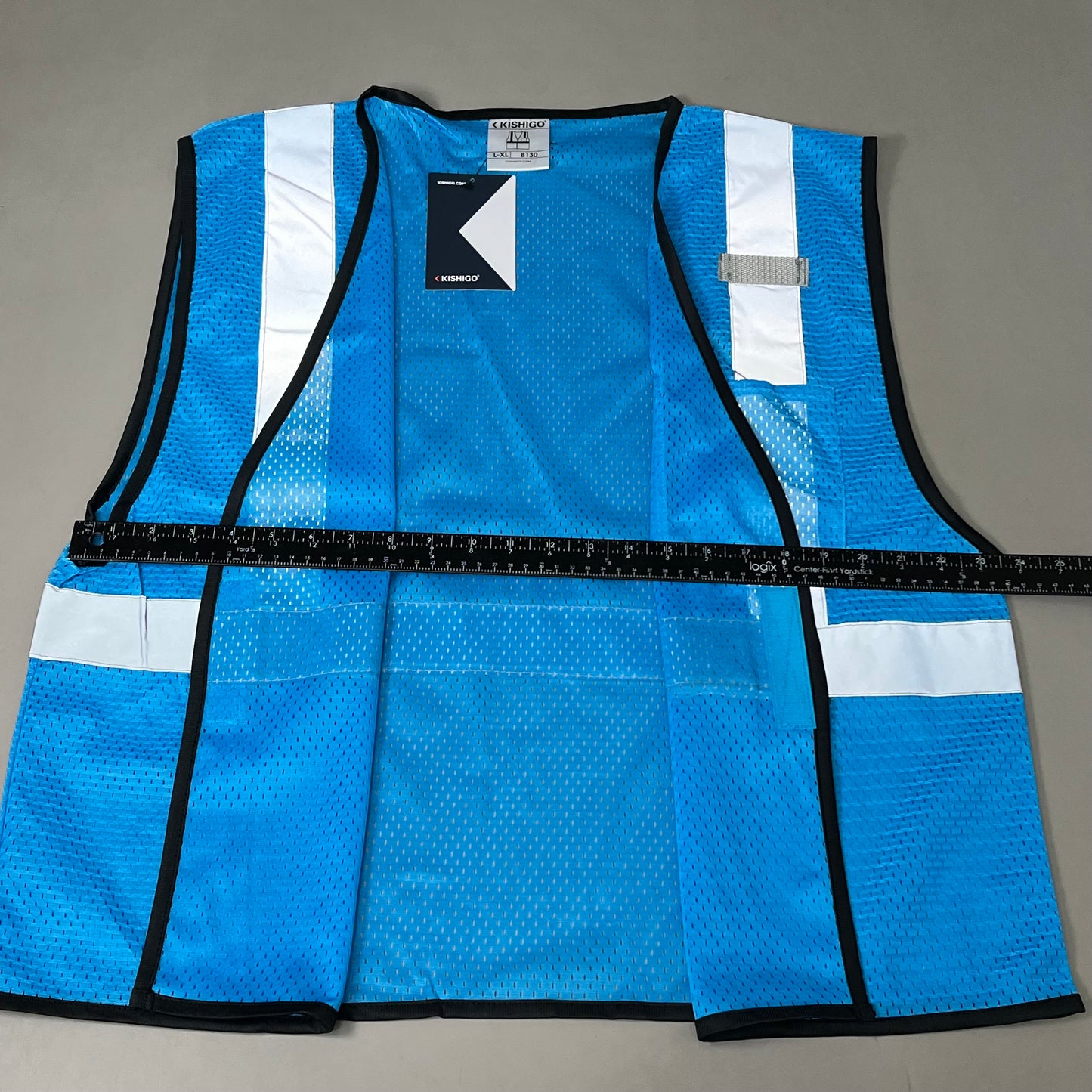 KISHIGO (5 PACK) Enhanced Visibility Mesh Vest Workwear Unisex SZ L-XL Blue B130