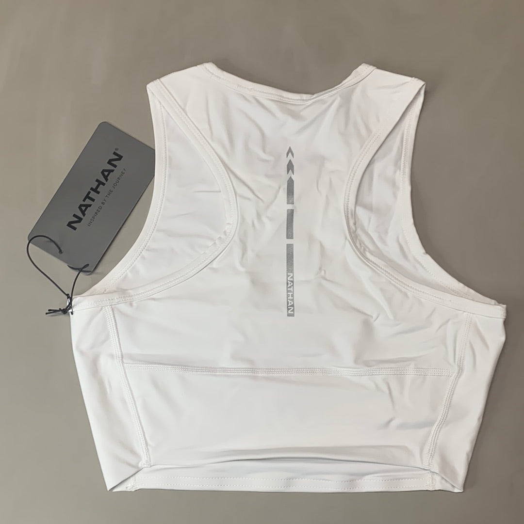 NATHAN Interval Crop Top Women's Sz S White NS51000-90002-S (New)