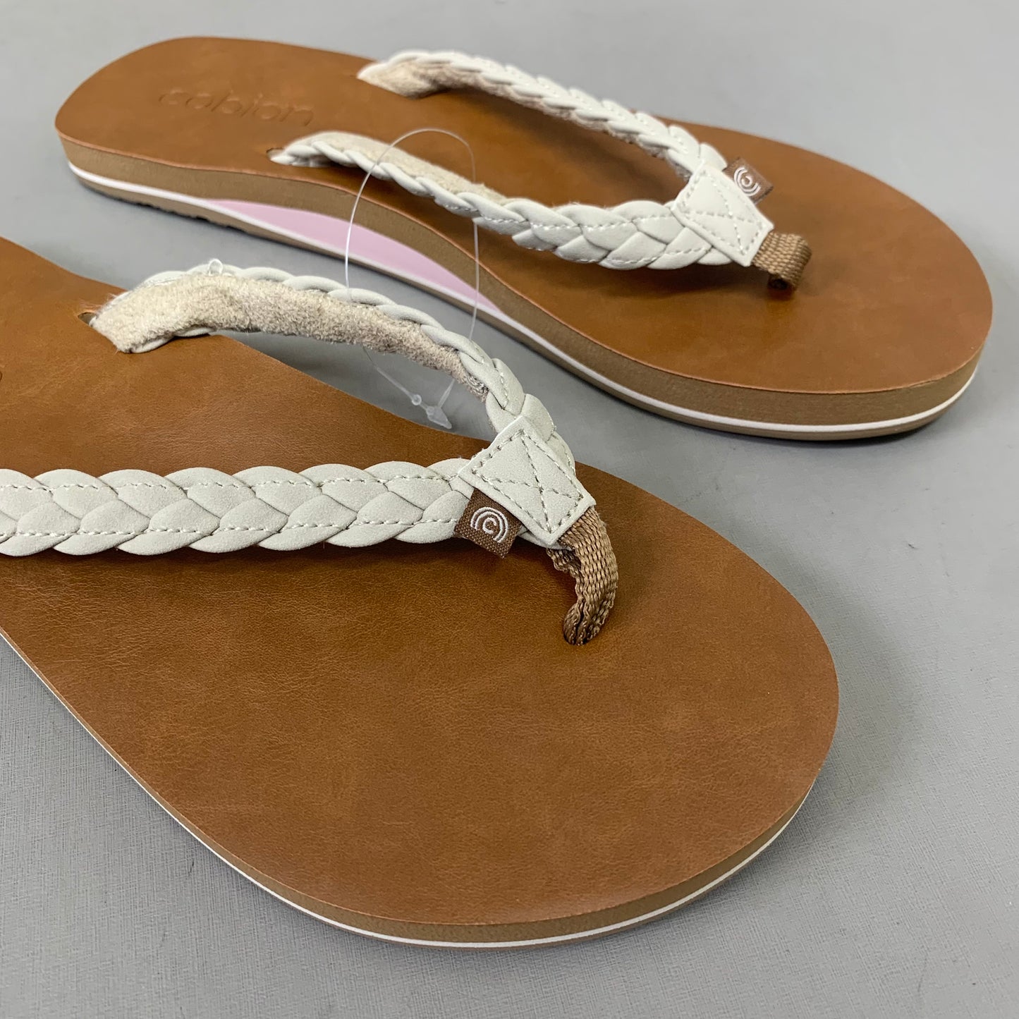 COBIAN Braided Pacifica Sandals Women's SZ 8, EU 38.5 Cream BBP23-110-8