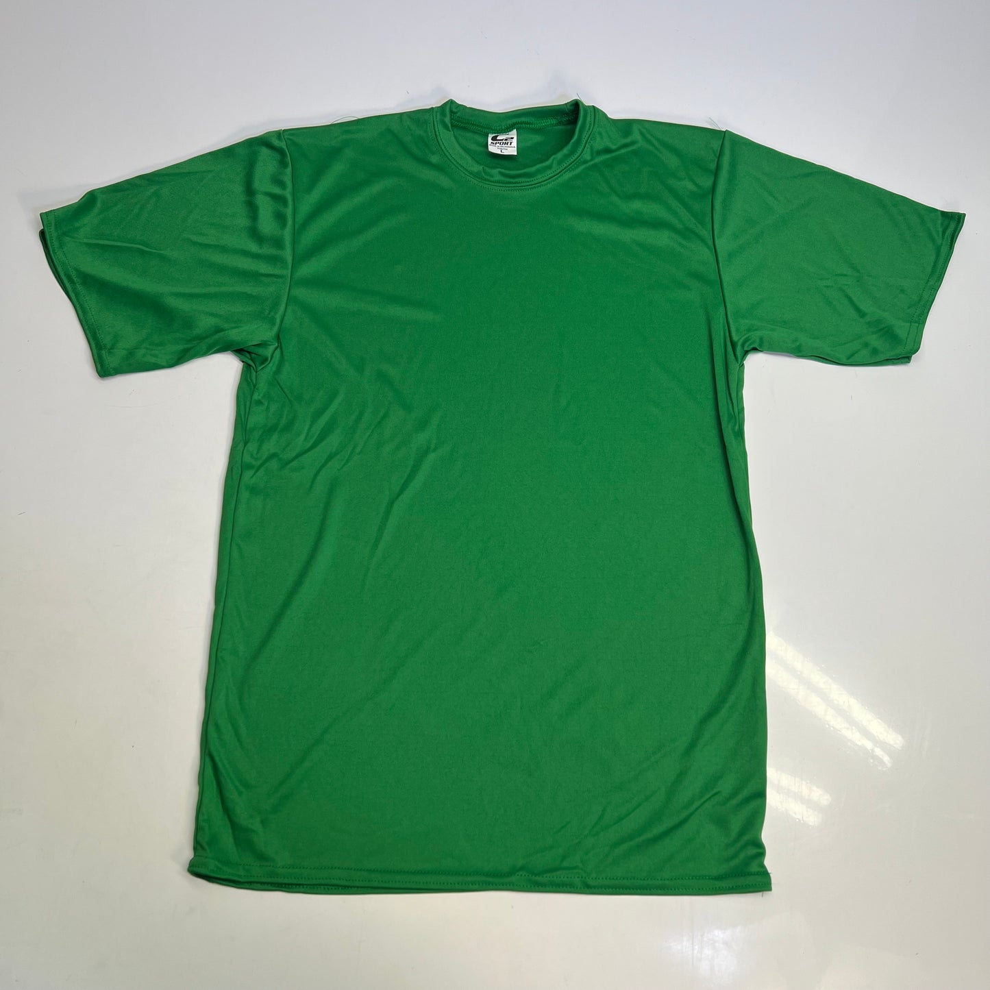 C2 SPORT (5 PACK) Moisture Wick Short Sleeve Work Shirts Youth Sz L Green