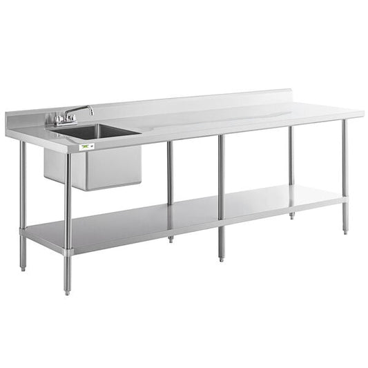 Z@ Pallet of REGENCY Work Table w/ Left Sink Stainless Steel 600ST3096L (AS-IS, Bent)