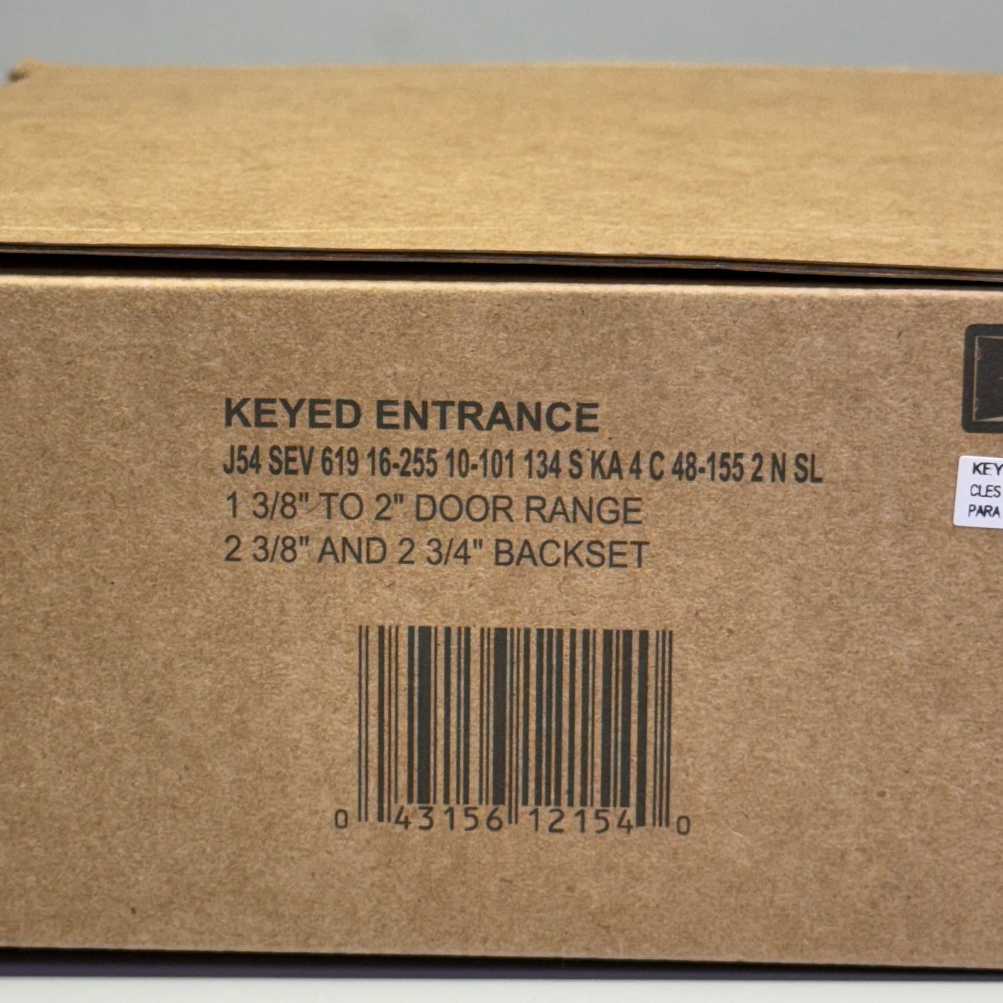 SCHLAGE Door Handle 1 3/8" ta 2" Door Range 2 3/8" & 2 3/4" Backset Grey