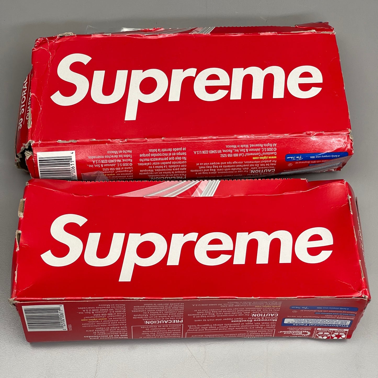 SUPREME ZIPLOC 2 Boxes! (60 Bags) 100% AUTHENTIC (AS-IS, Damaged)