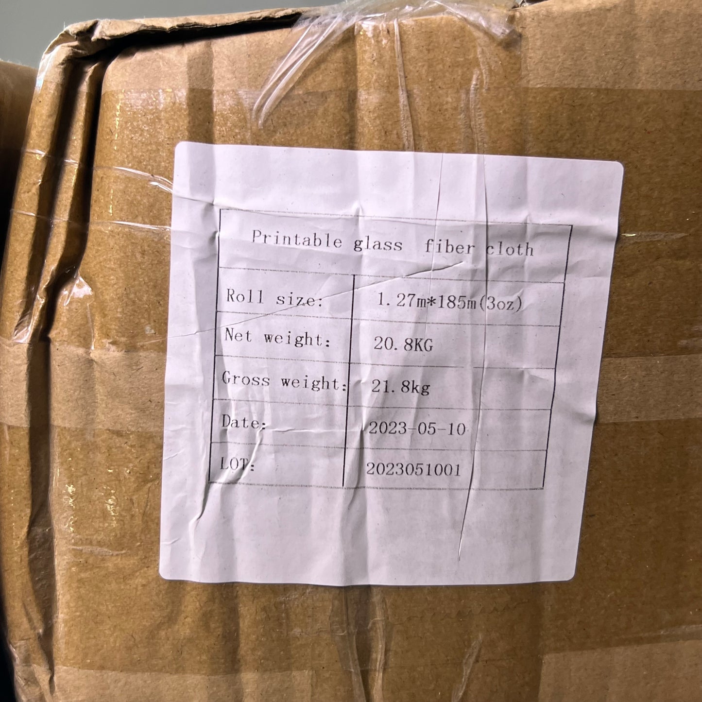 Printable Glass Fiber Cloth 606' L x 50" W, White (New Other, Distressed Box)