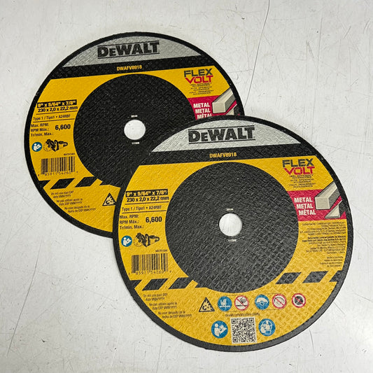 DEWALT (2 PACK) Abrasive Cut-off Wheel 60 Grit 9" Dia X 5/64" THK DWAFV8918