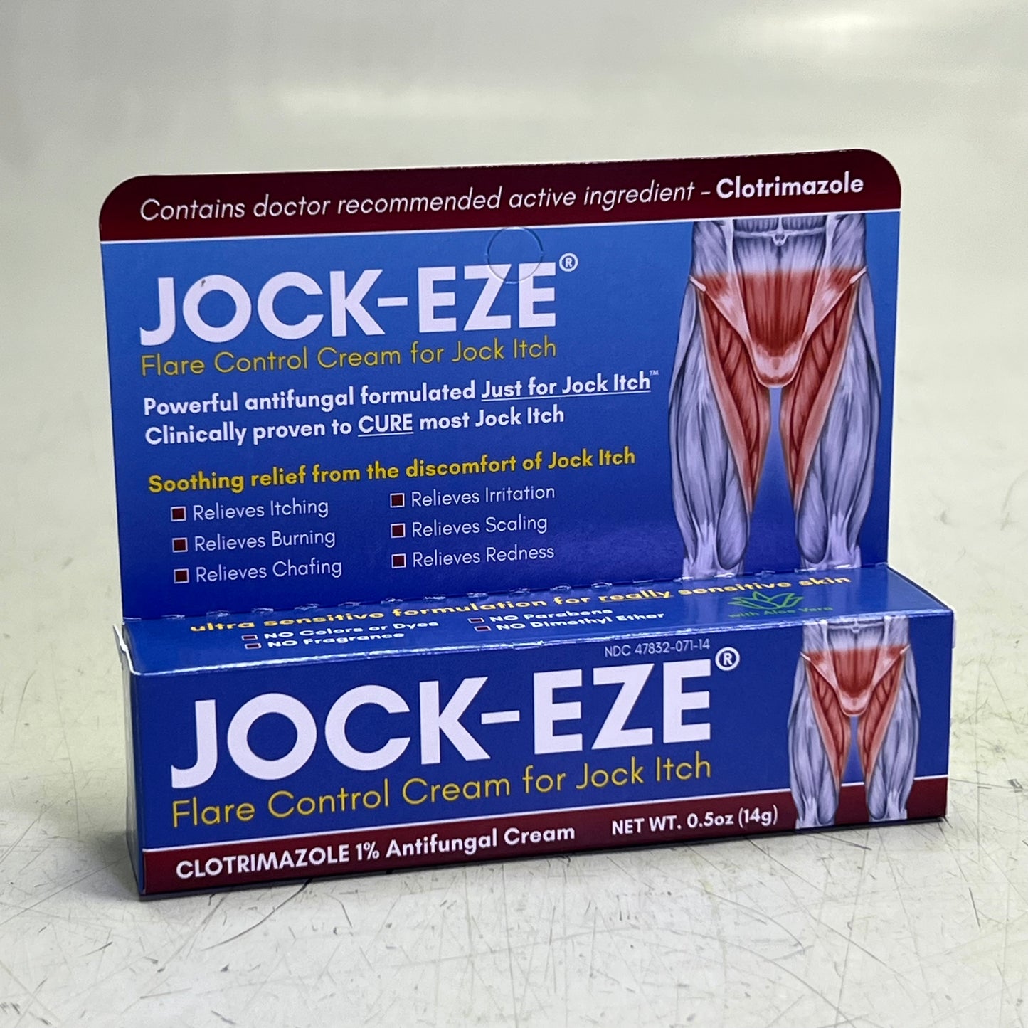 JOCK-EZE Clotrimazole 1% Flare Control Cream 0.5 oz Just for Jock Itch