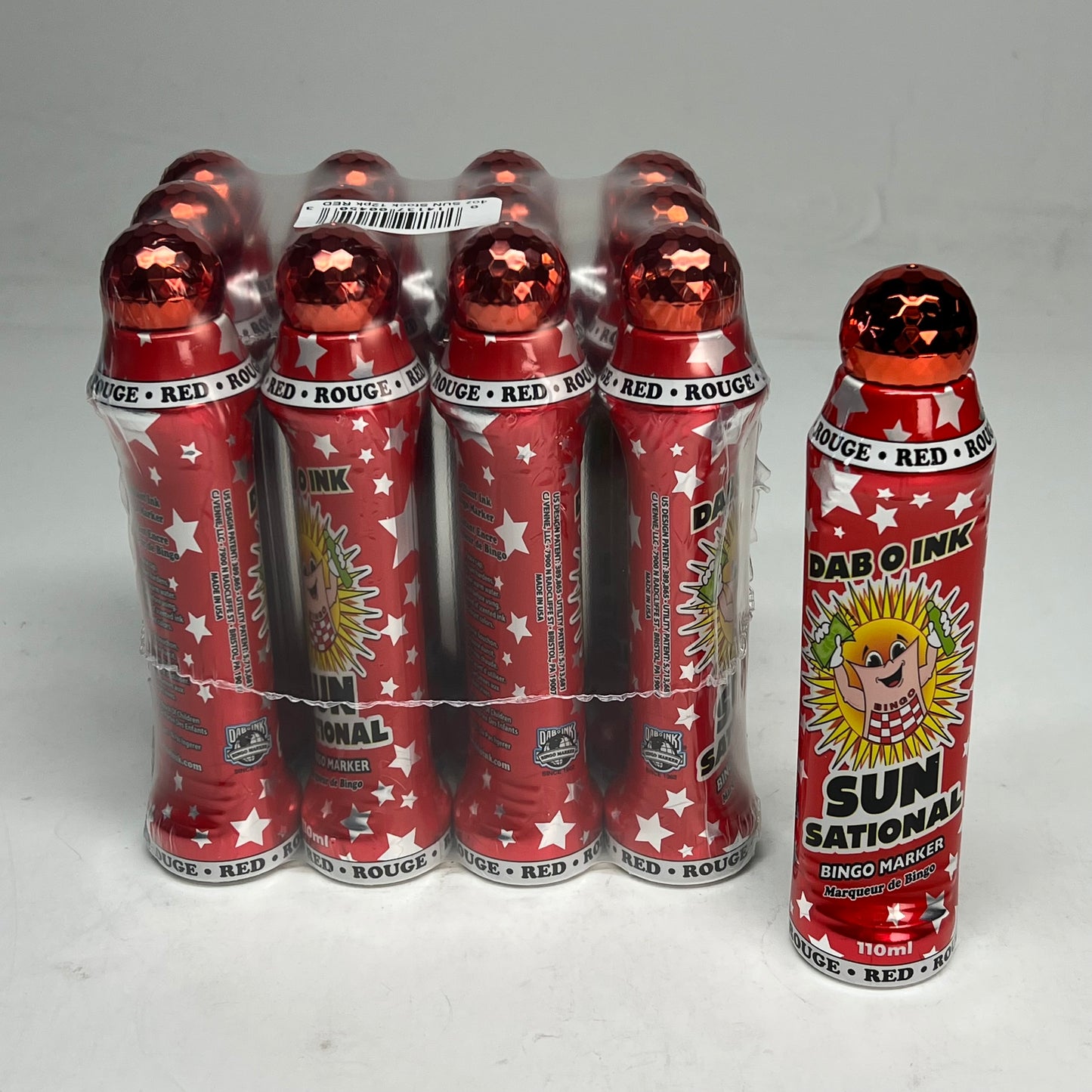 DAB O INK (12 PACK) Sun Sational Bingo Marker Bright Ink 110ml/4oz Red D26