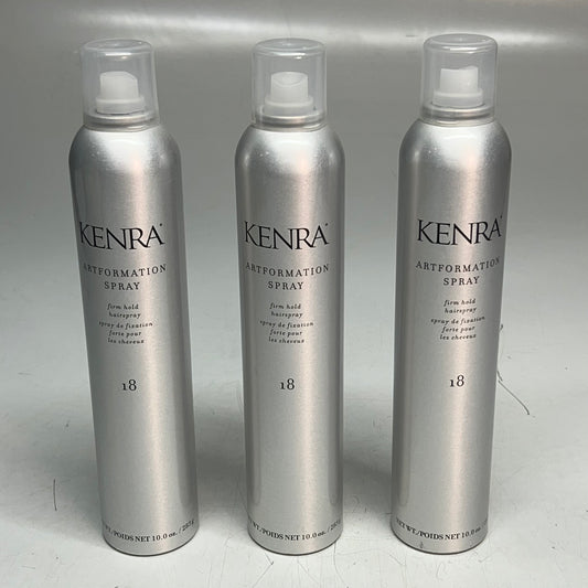 KENRA (3 PACK) Artformation Spray 18 Firm Hold Hairspray 10.0 oz Shine 2201479