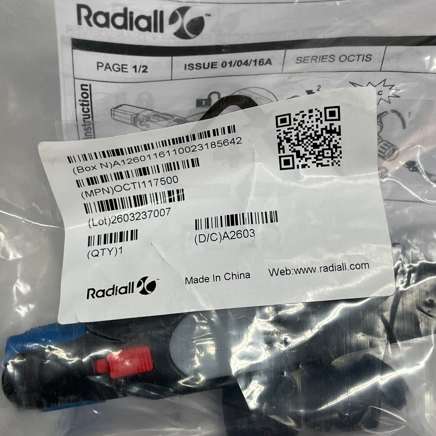 RADIALL Fiber Optic Transceivers Octis Plug Kit Sfp/sfp+ Black OCTI117500