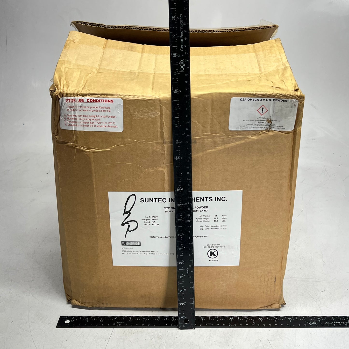 O2P NPRI Omega 3 Fish Oil Powder Supplement 57lb  White O2P-OMG70-FLX-NG