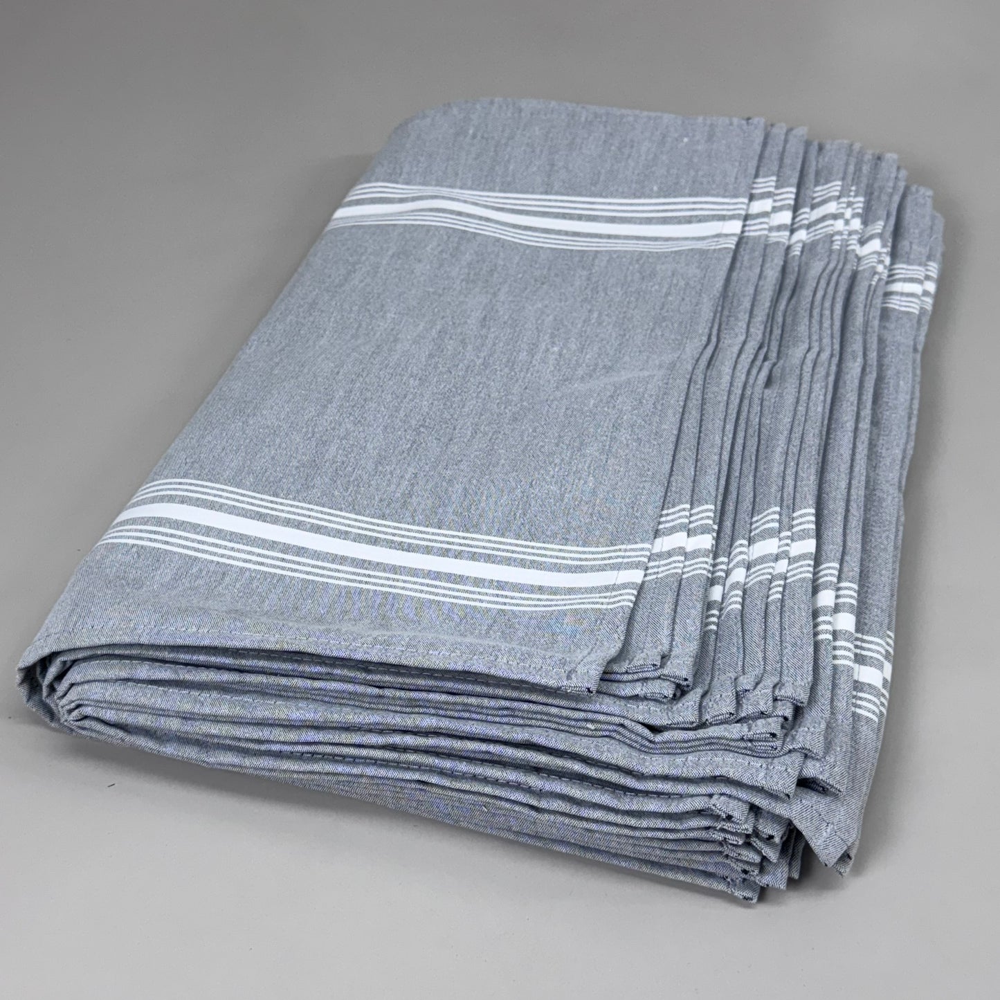 HELLENA FASHION (50 PACK) Cloth Napkins Grey w/ White Stripes Sz 20X20 NP0099