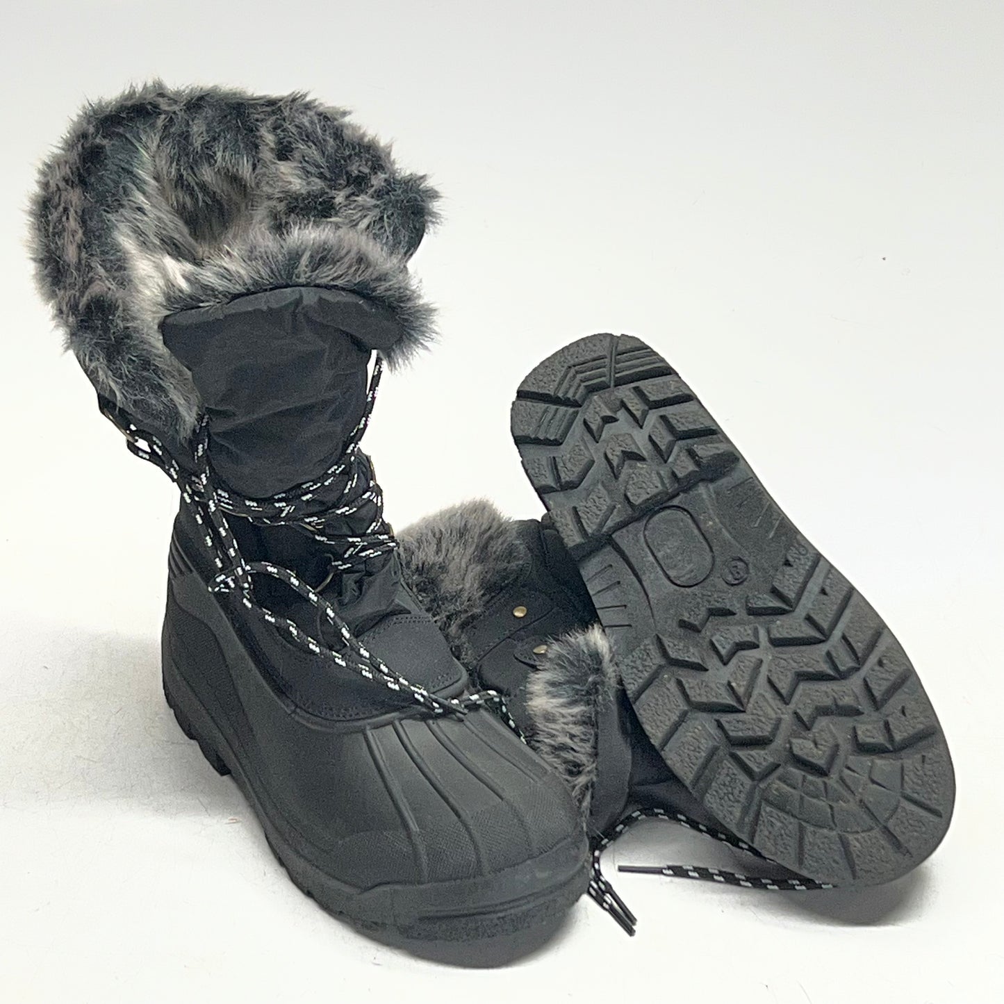 NORTIV8 Women's Waterproof Insulated Hiking Snow Boots Size 8, Black