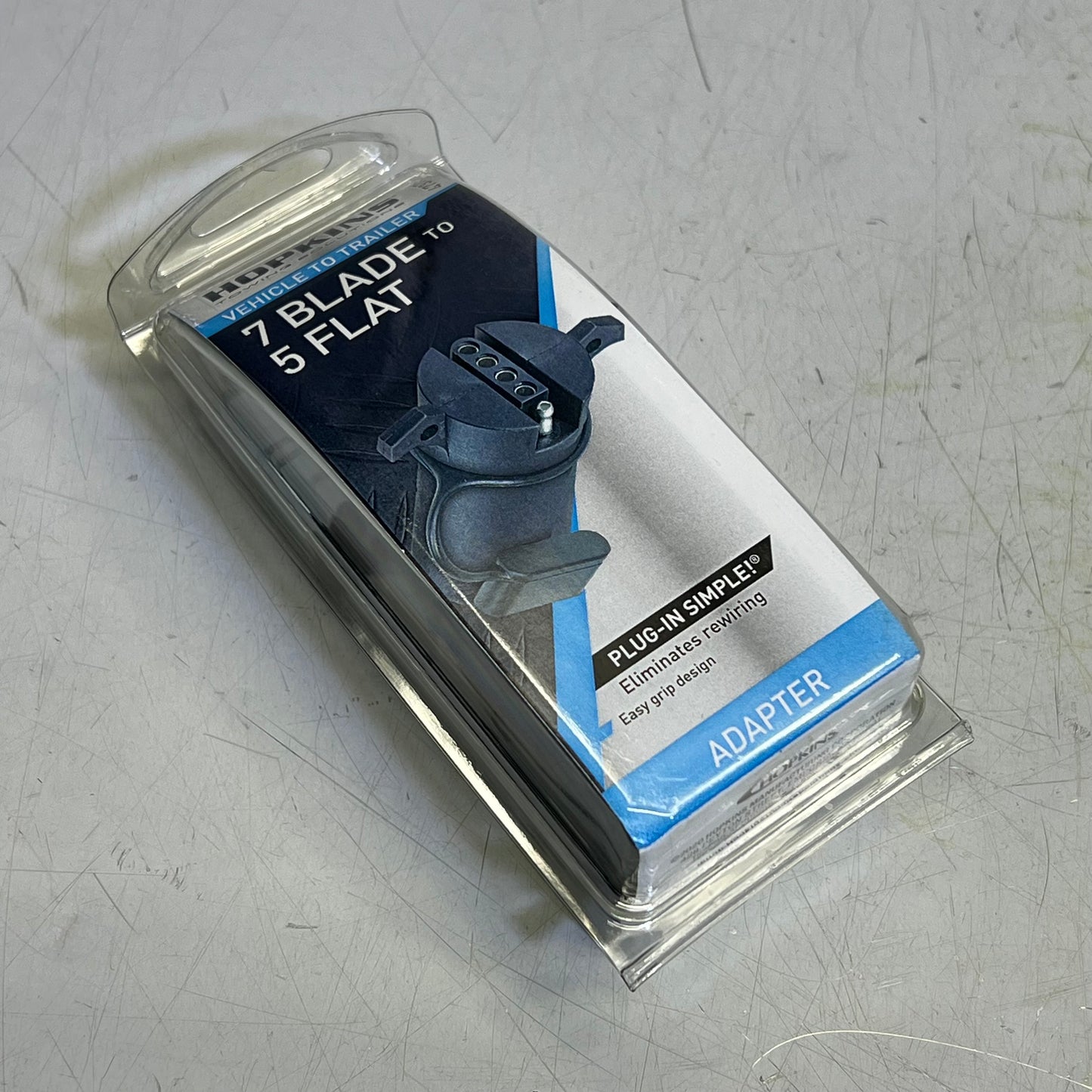 HOPKINS (2 PACK) 7 Blade To 5 Flat Adapter W/ Dust Cover Black 47375
