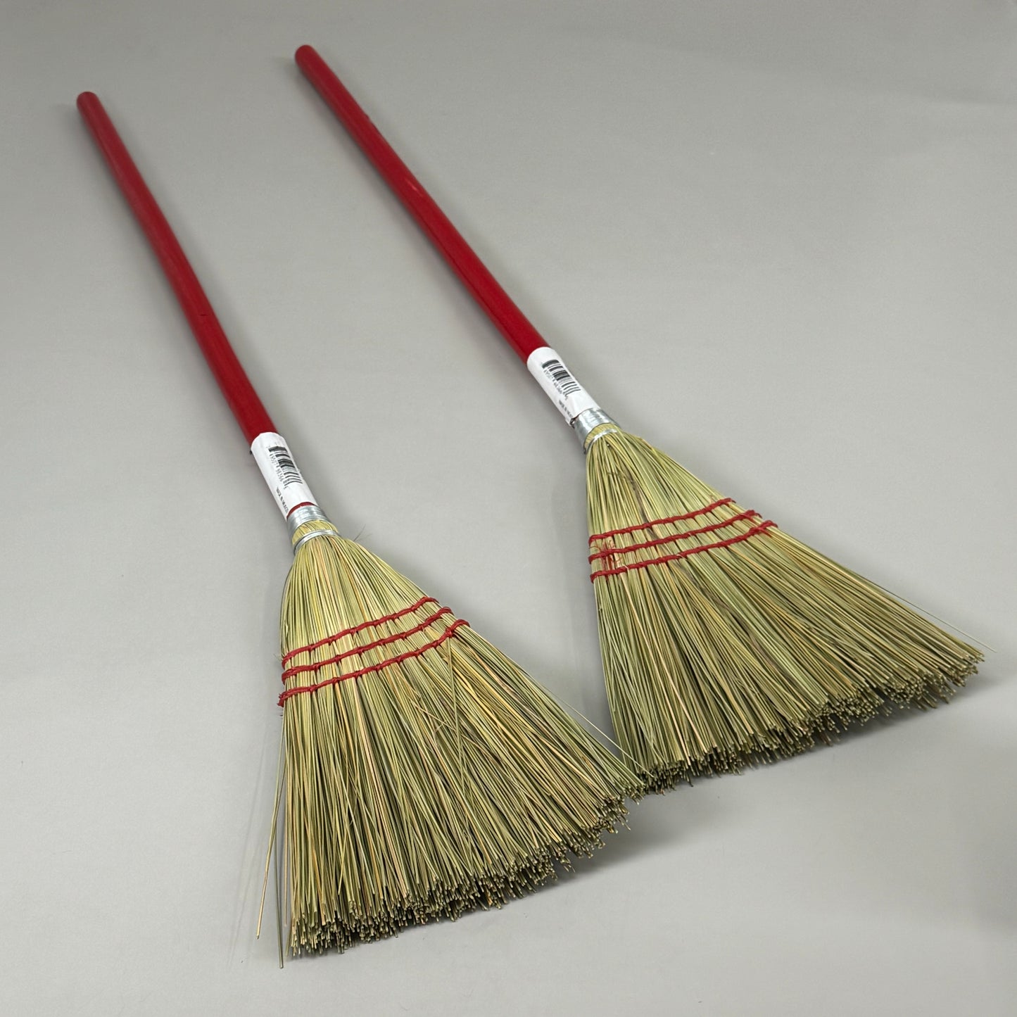 BOARDWALK (2 PACK!) Corn Fiber Bristles Lobby/Toy Broom 39.5" x 7" Red BWX951T