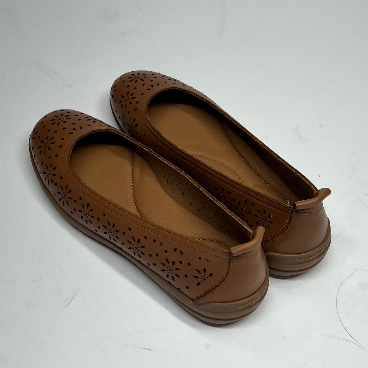 EASY SPIRIT Araceli Leather Ballet Flats Genuine Leather Women's Sz 7M Brown (As-Is)