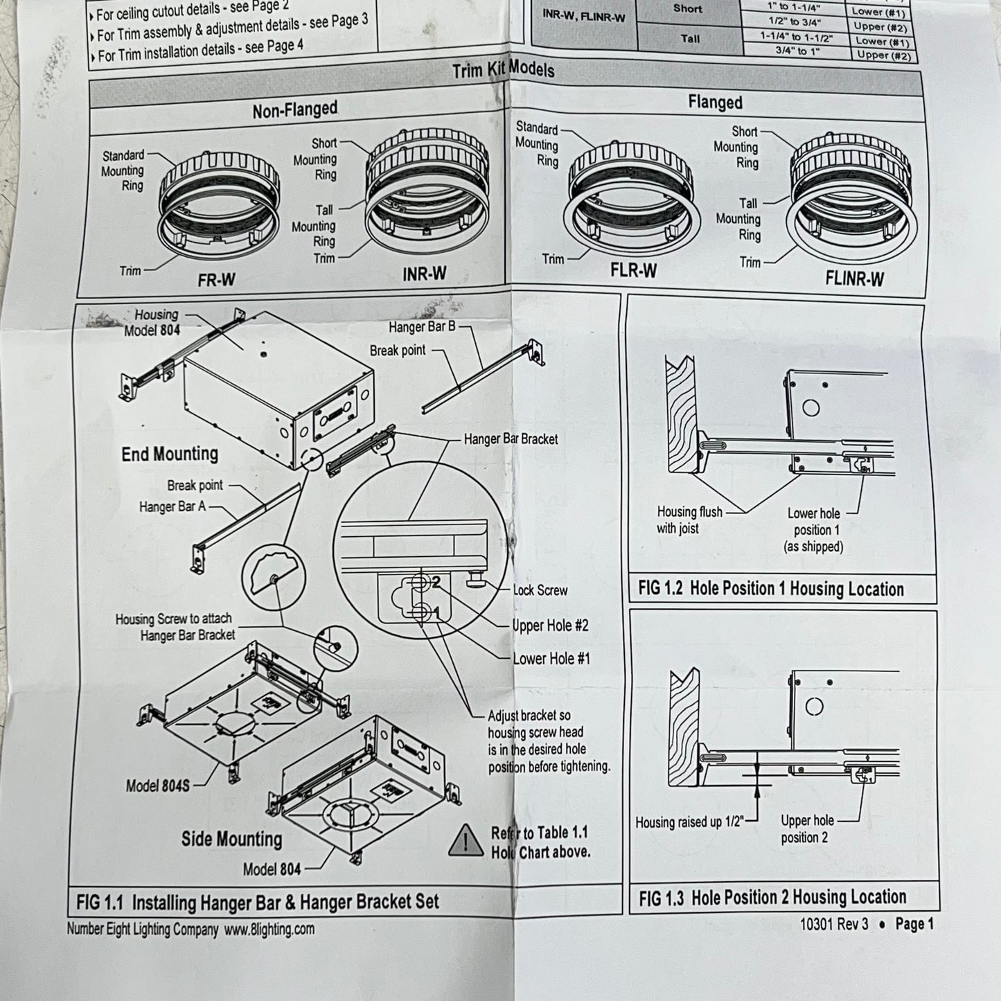Nº EIGHT Flanged Recessed Housing Series 804 & 804s Ceilings White 10180-FLR-|01
