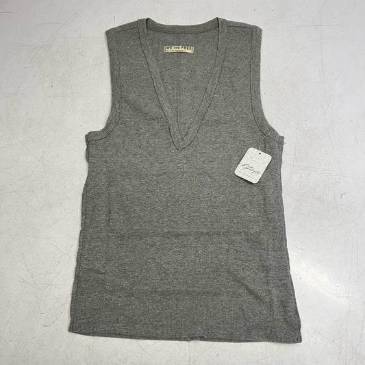 FREE PEOPLE We The Free Neria V-neck Tank Top Women's Sz M Heather Grey