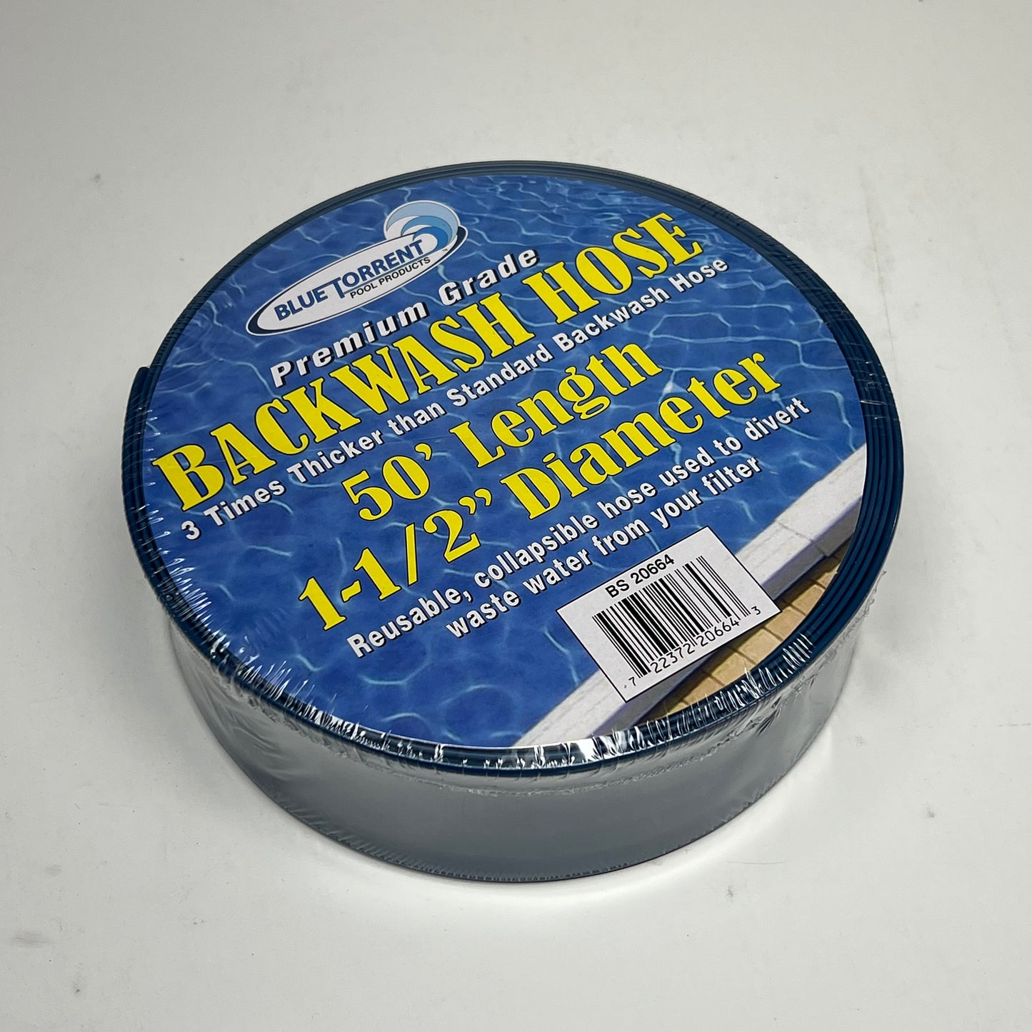 BLUE TORRENT Premium Grade Backwash Hose 50'L - 1-1/2" Dia Blue BS20664
