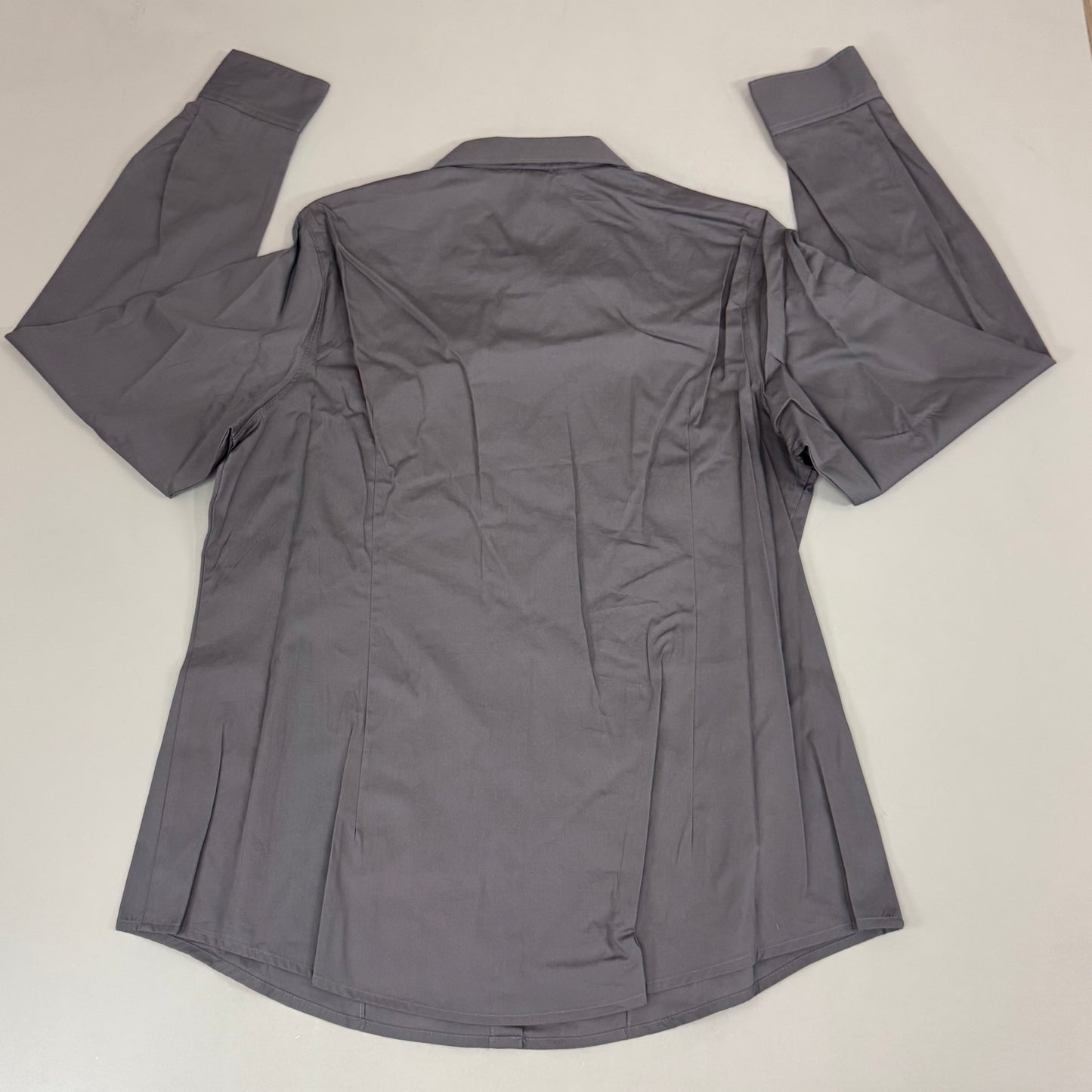 CINCH Long Sleeve & Shirt Tail Solid Button Down Top Women's SZ XL Grey MSW9164029