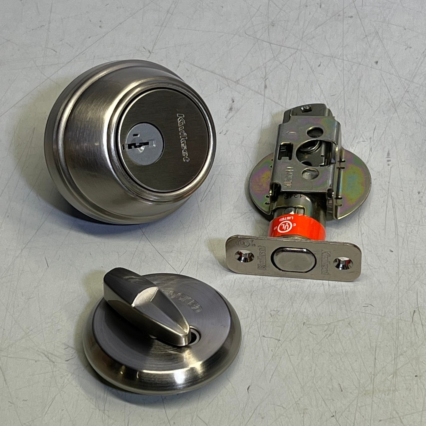 KWIKSET Exterior Door Key Control Deadbolt Keyed One Side Satin Nickel 98170-007