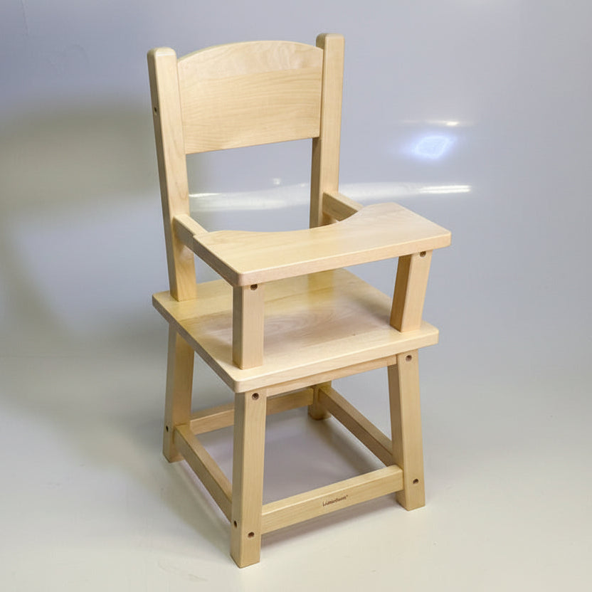 LAKESHORE Hardwood Doll High Chair 11"w x 10 1/4"d x 21 1/2"h Tan EE557
