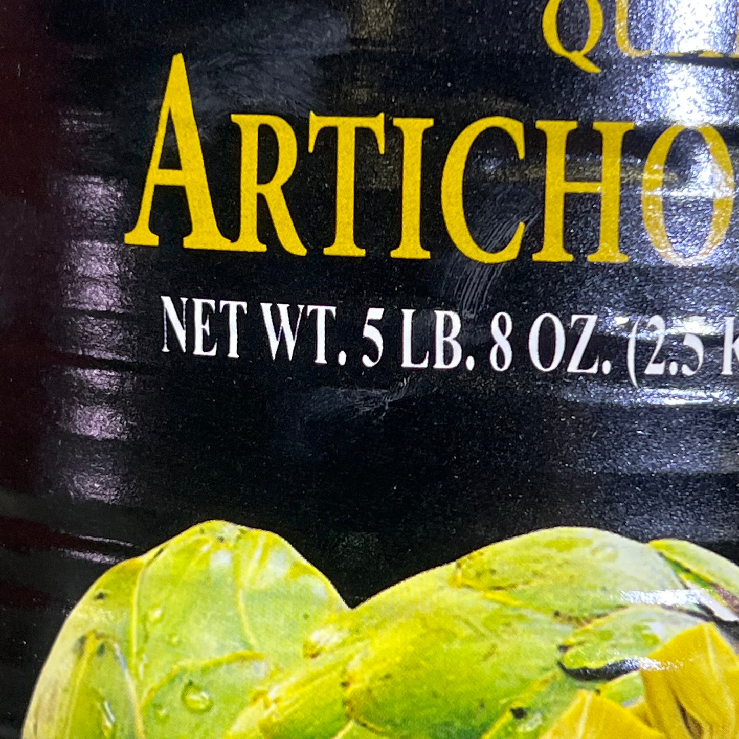 ZA@ RON SON Canned Quartered Artichoke Hearts 5lb - 15 Servings 6297 BB 03/28