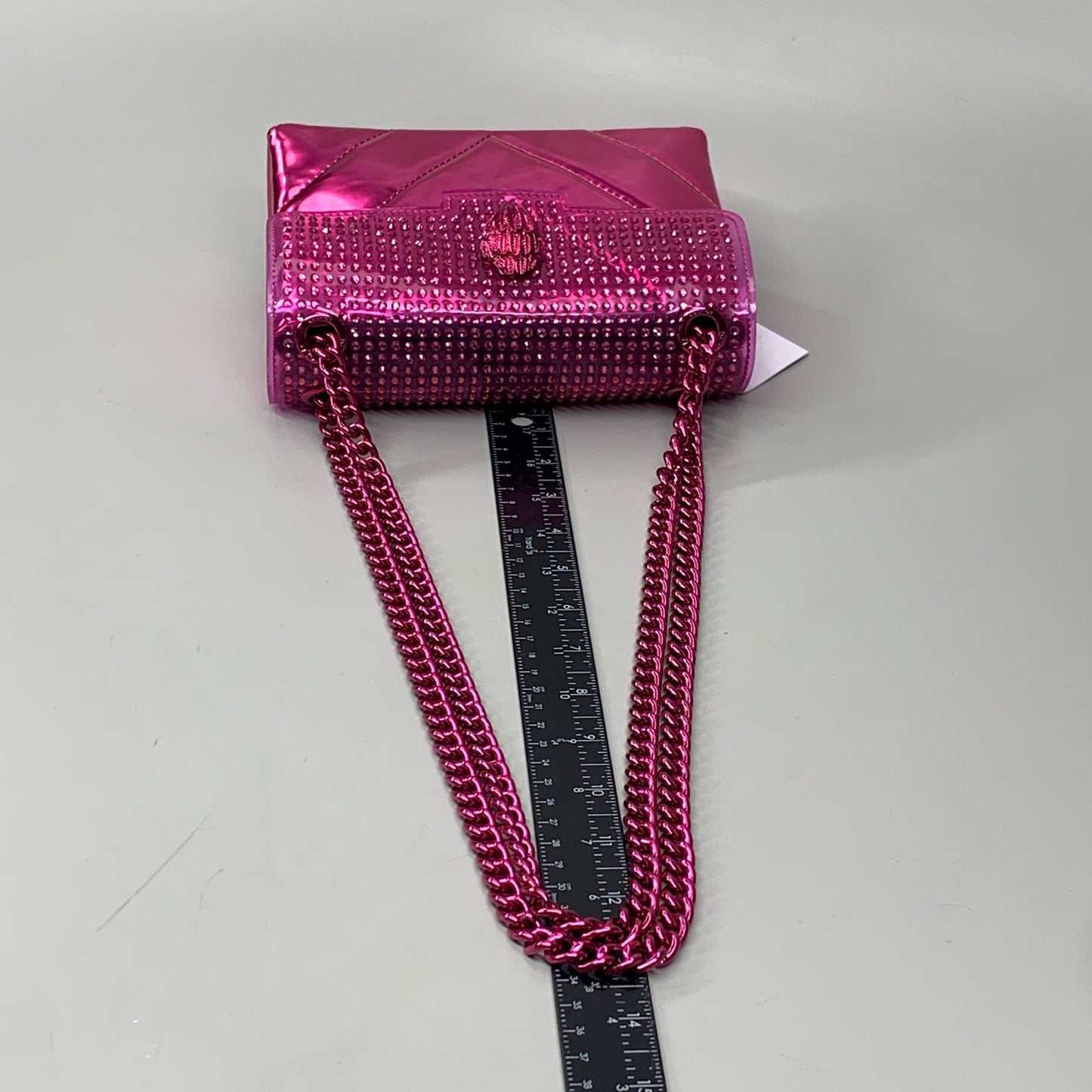KURT GEIGER Mini Kensington Leather Evening Bag 8" x 6" Fuchsia 9091852109 New