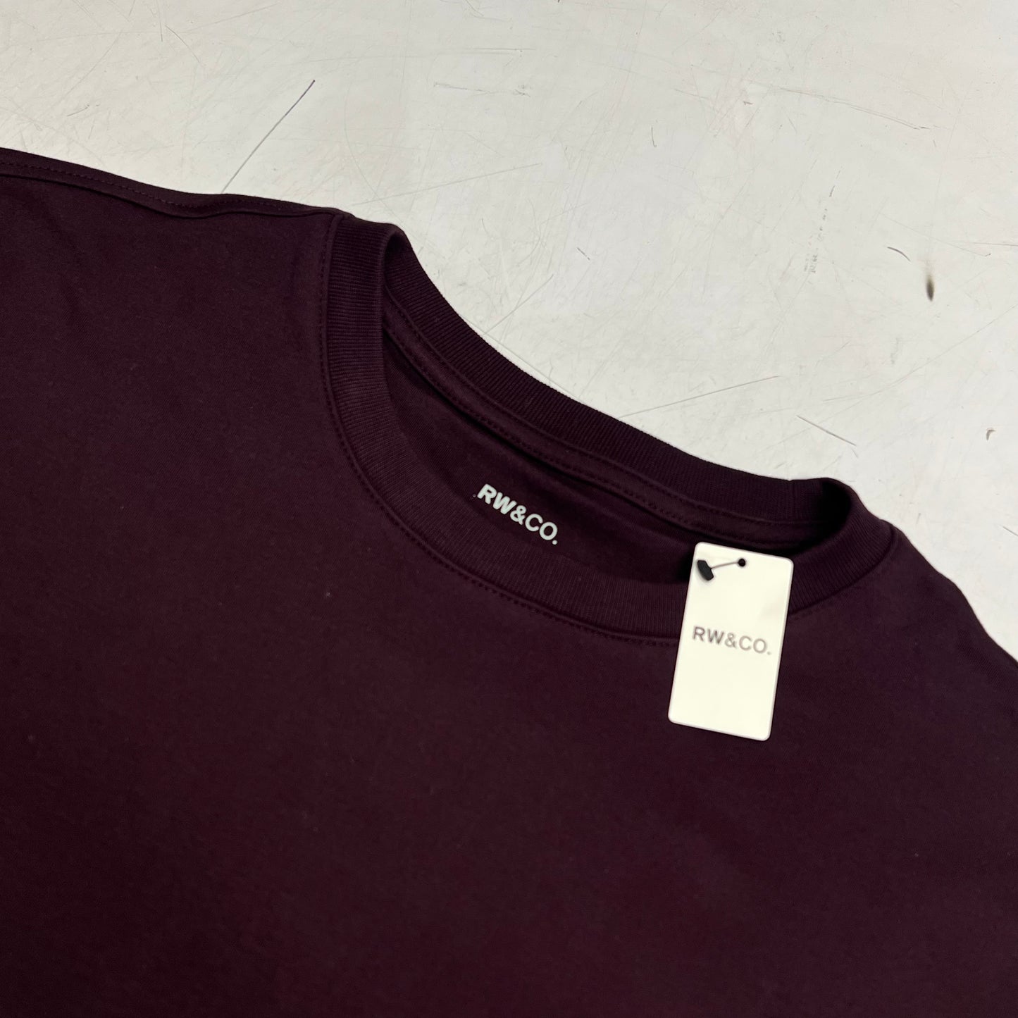 RW & CO Solid Interlock Cotton Short Sleeve Crew-neck Tee Men's Sz L Fig 494222