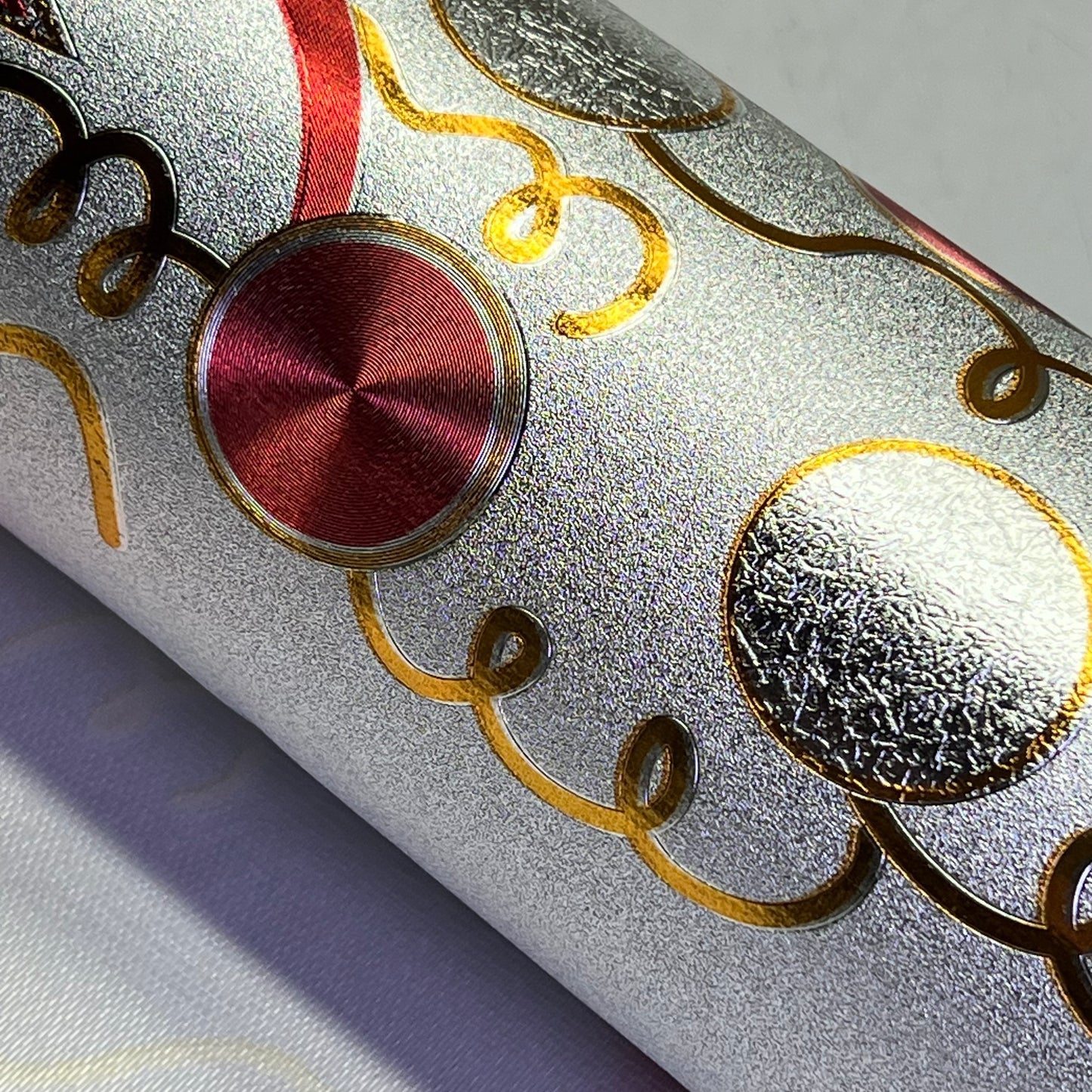 Christmas Shimmery Poinsettia & Presents Table Cloth 54"x60' Silver/Red CC-8364