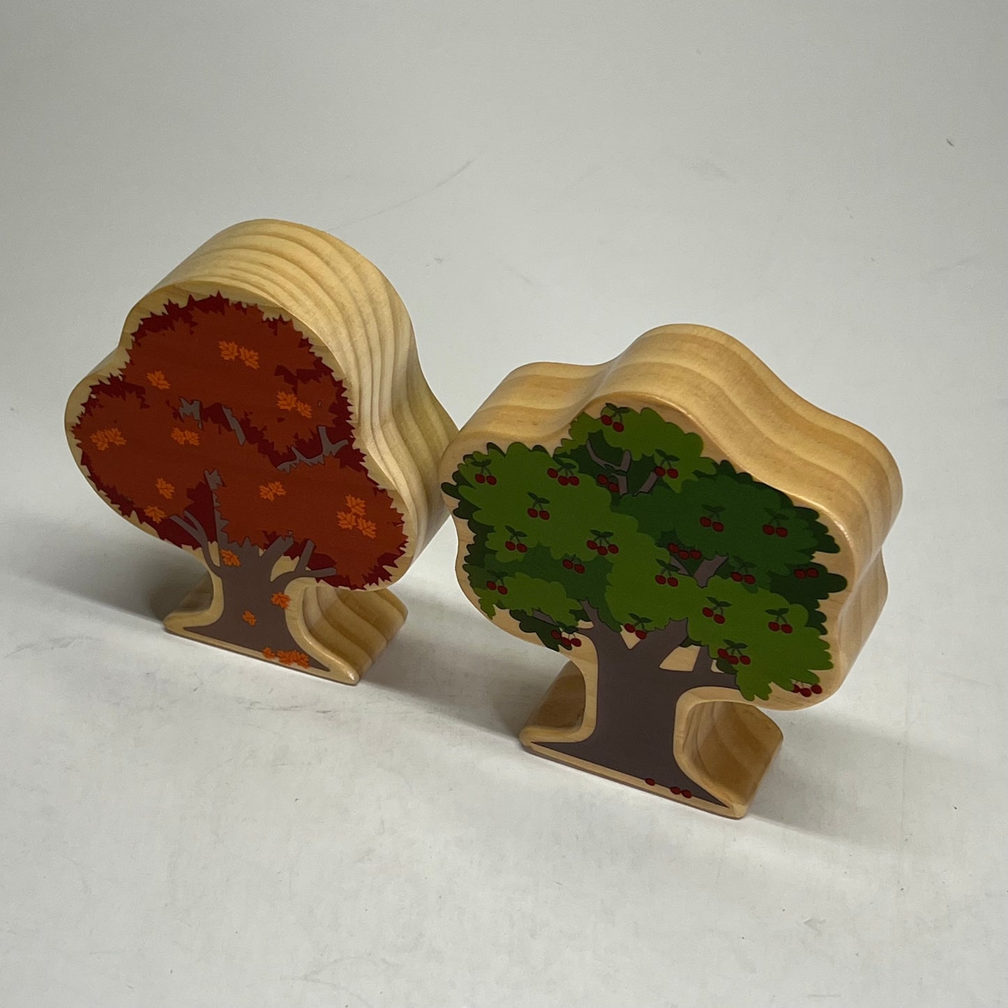 KAPLAN Four Seasons Double Sided Wood Trees Set 12 Piece Set Green 37395