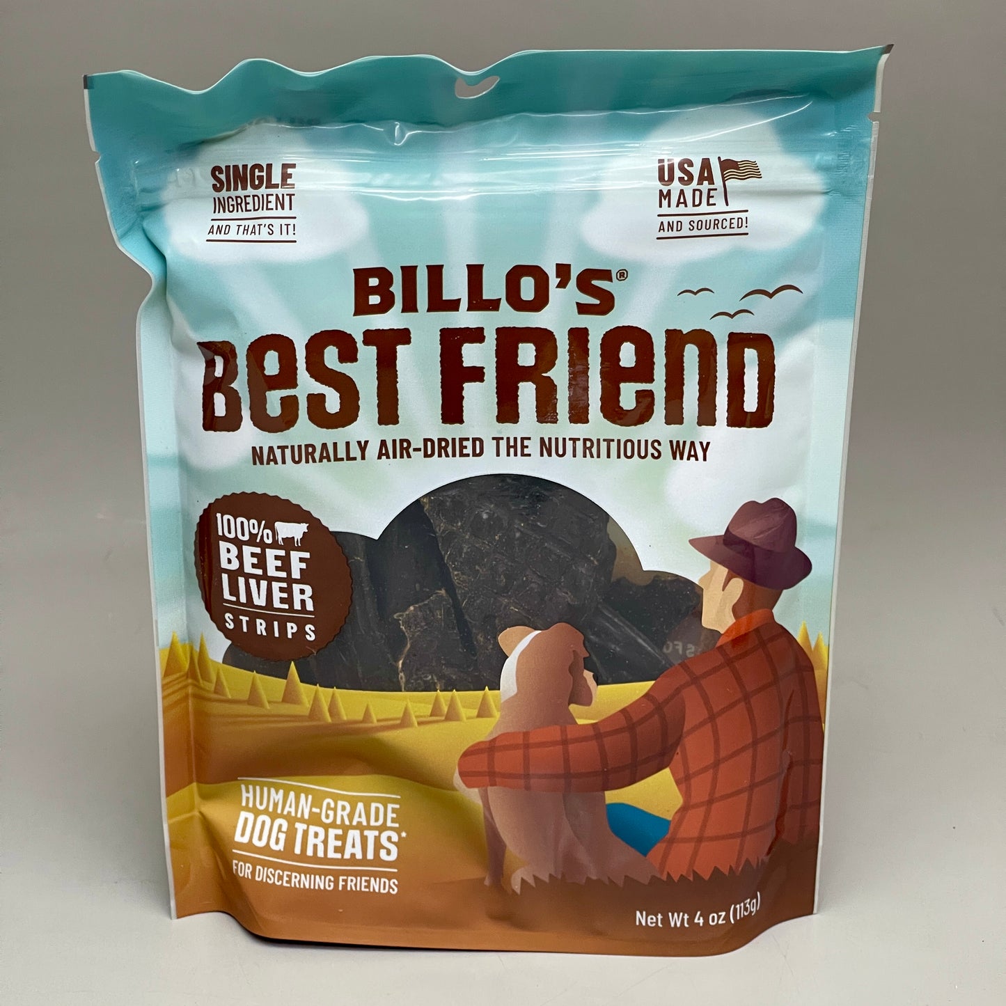 ZA@ BILLO’S BEST FRIEND (4 PACK) Beef Liver Strips 4 oz Each BB 10/24