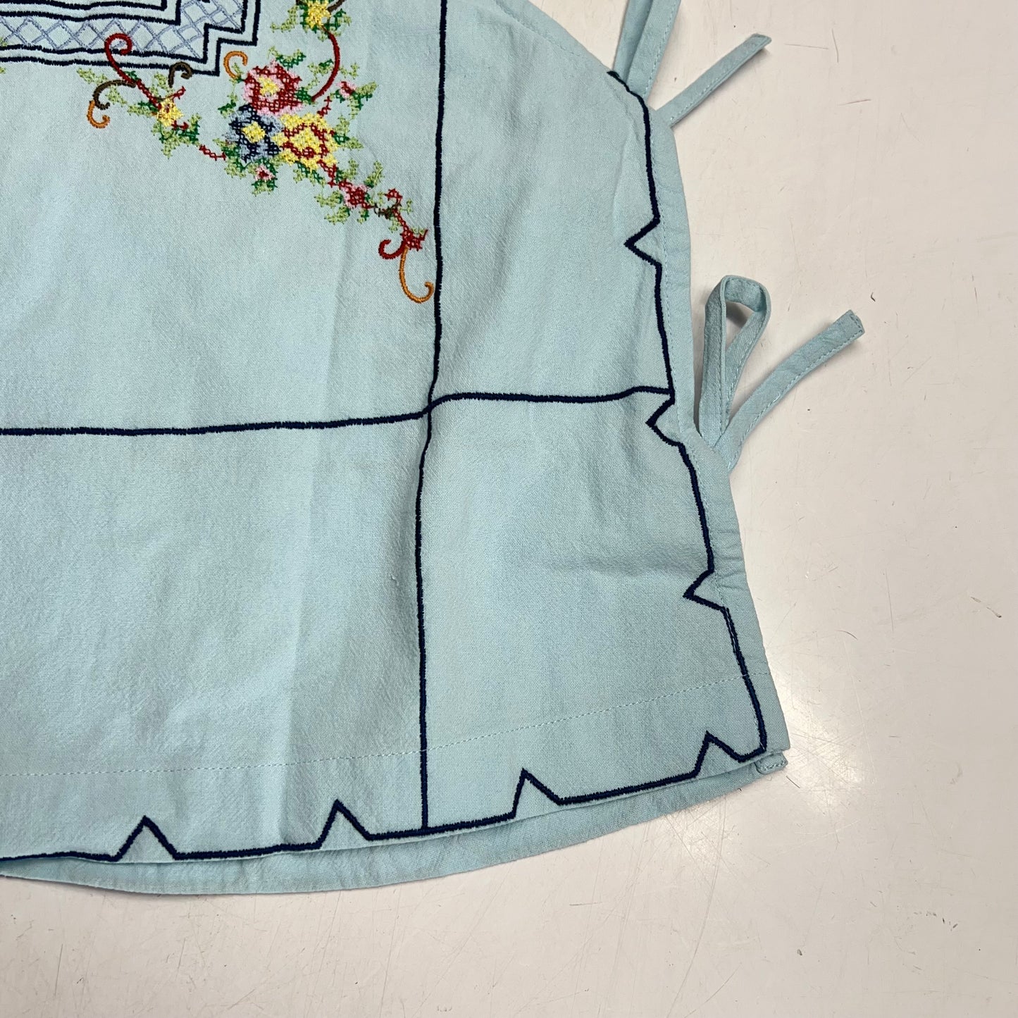 FREE PEOPLE Garden Wall Top Open Sides W/ Double Tie Closure Women's Sz XS Blue